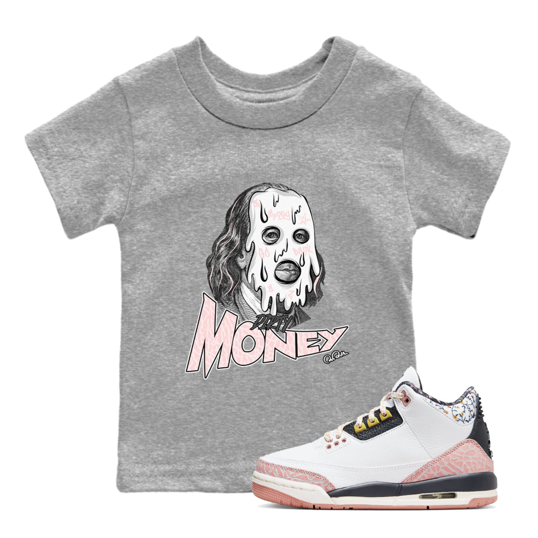 Dirty Money snkmatch Tees Kids - Air Jordan 3 Vintage Floral