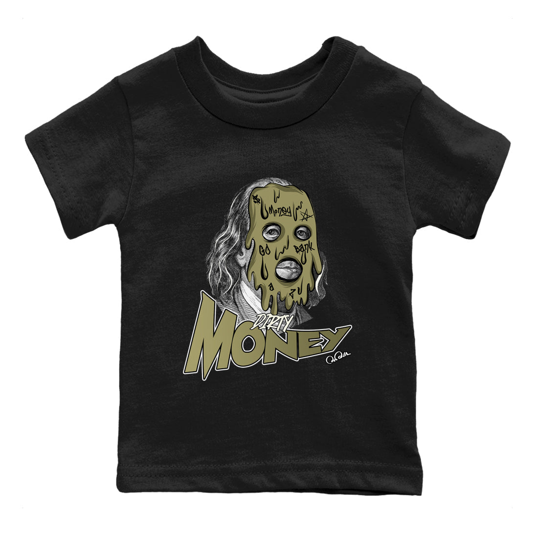 Dirty Money snkmatch Tee Kids - Air Jordan 4 Medium Olive