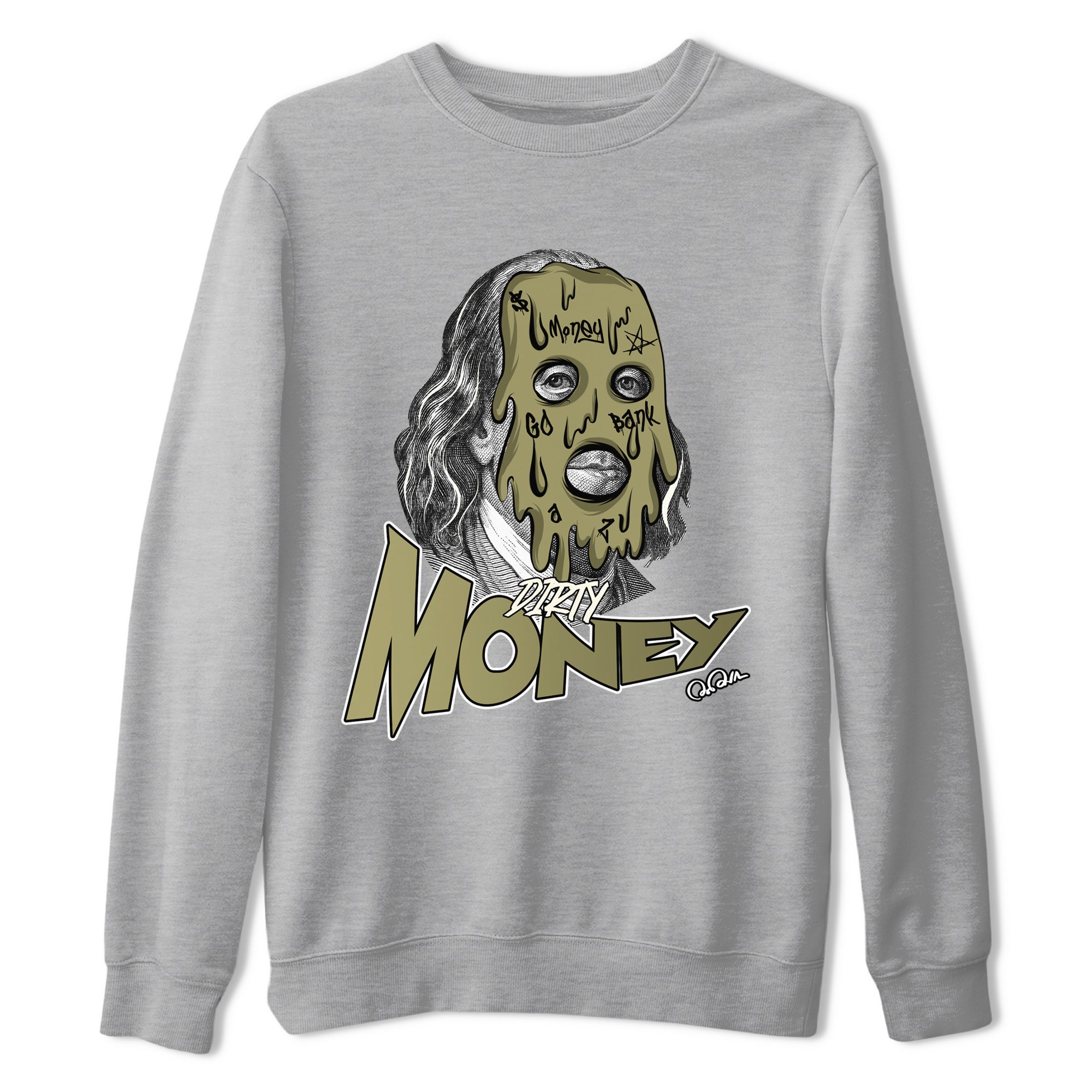 Dirty Money snkmatch Tee - Air Jordan 4 Medium Olive