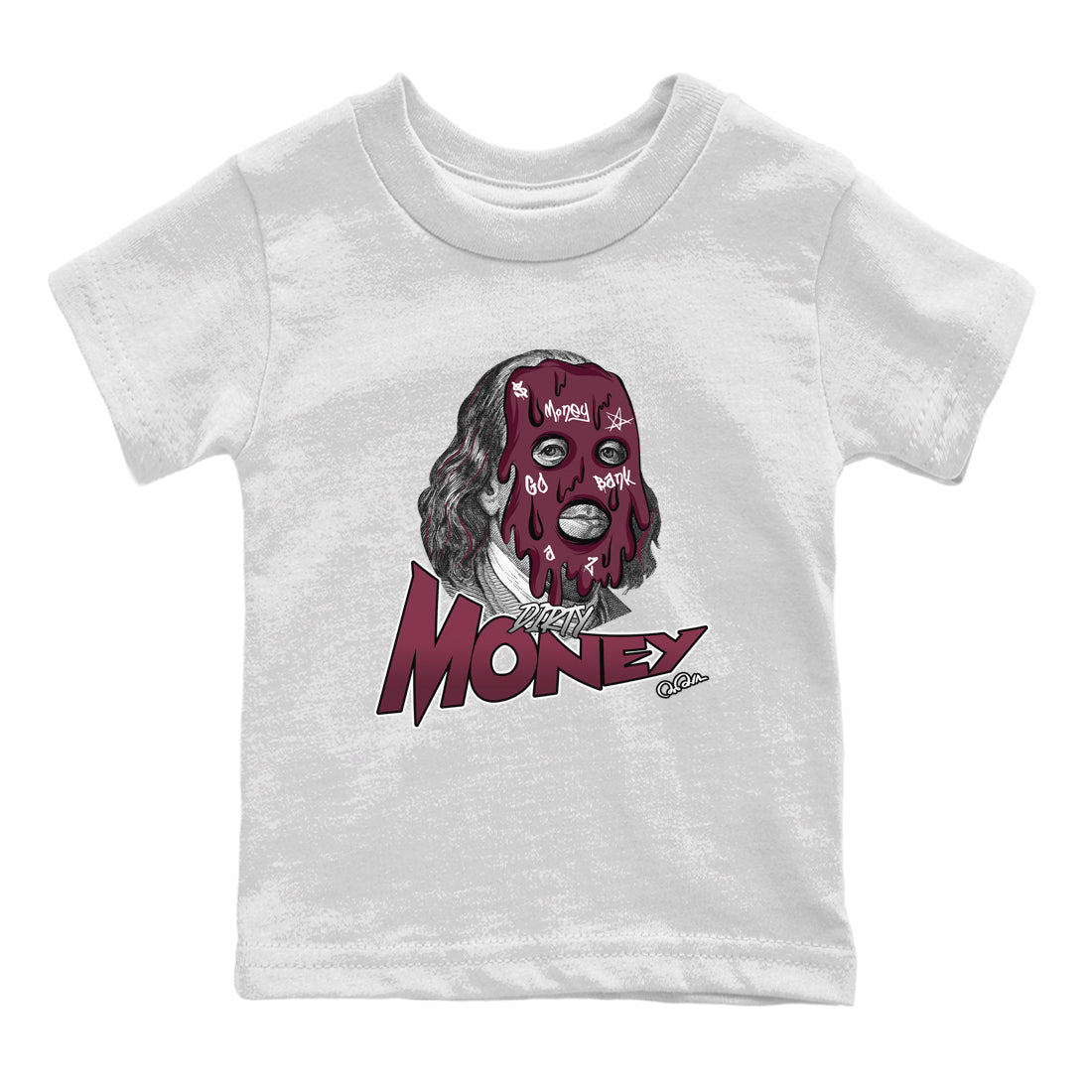 Dirty Money Kids Tops - Air Jordan 5 Burgundy
