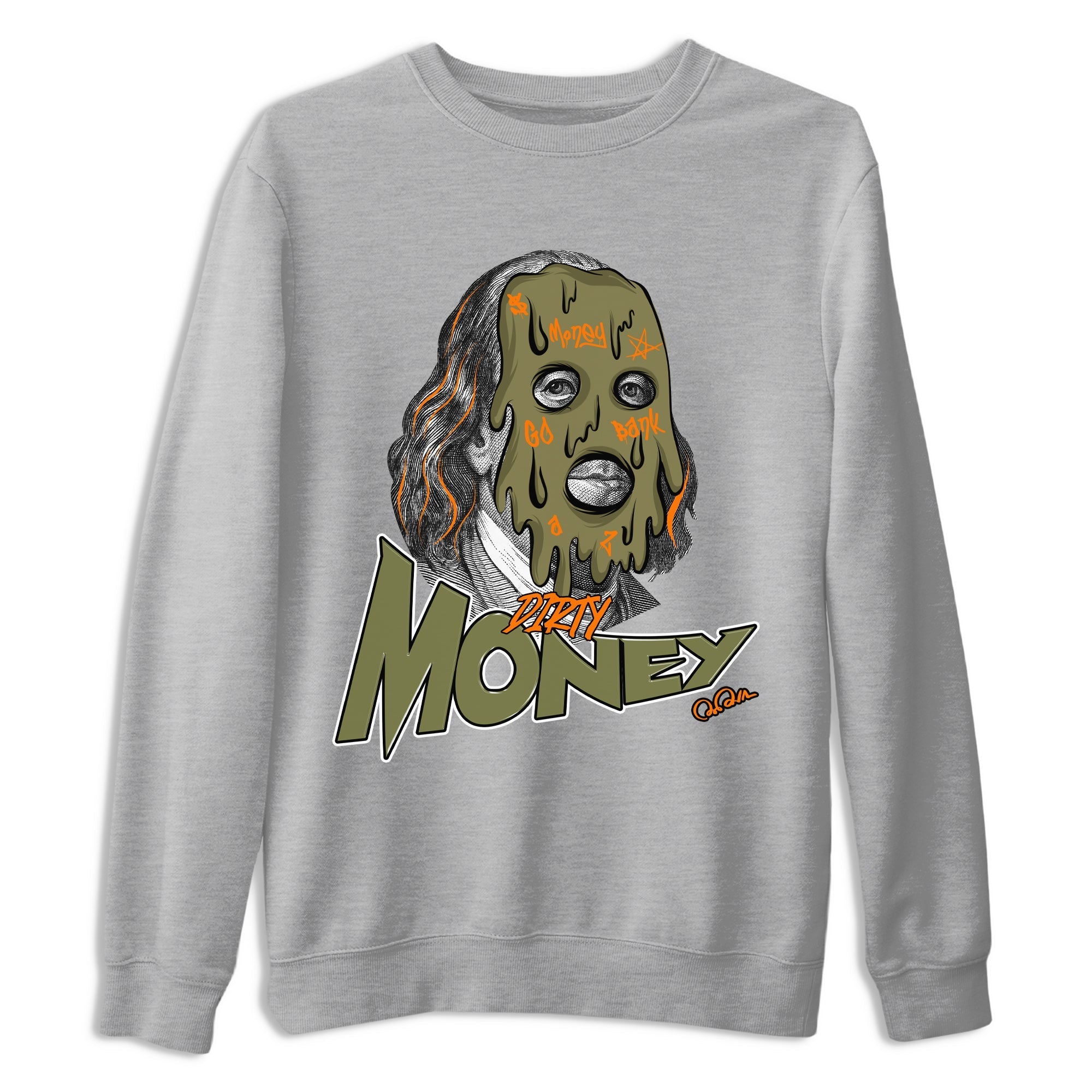 Dirty Money snkmatch Tees - Air Jordan 5 Olive