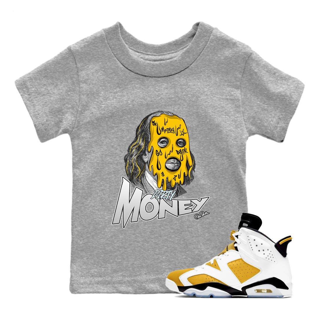 Dirty Money snkmatch Tee Kids - Air Jordan 6 Yellow Ochre