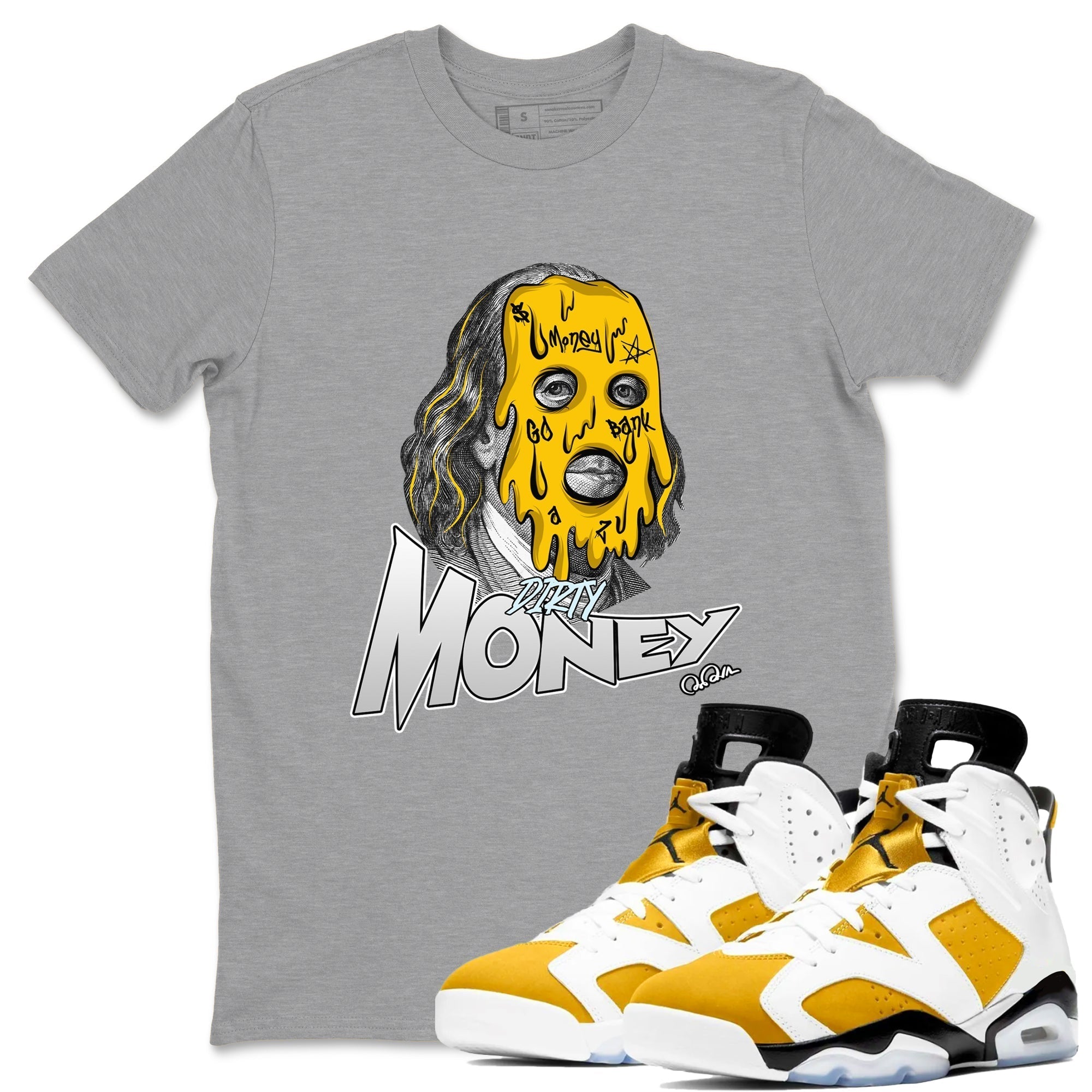 Dirty Money snkmatch Tee - Air Jordan 6 Yellow Ochre