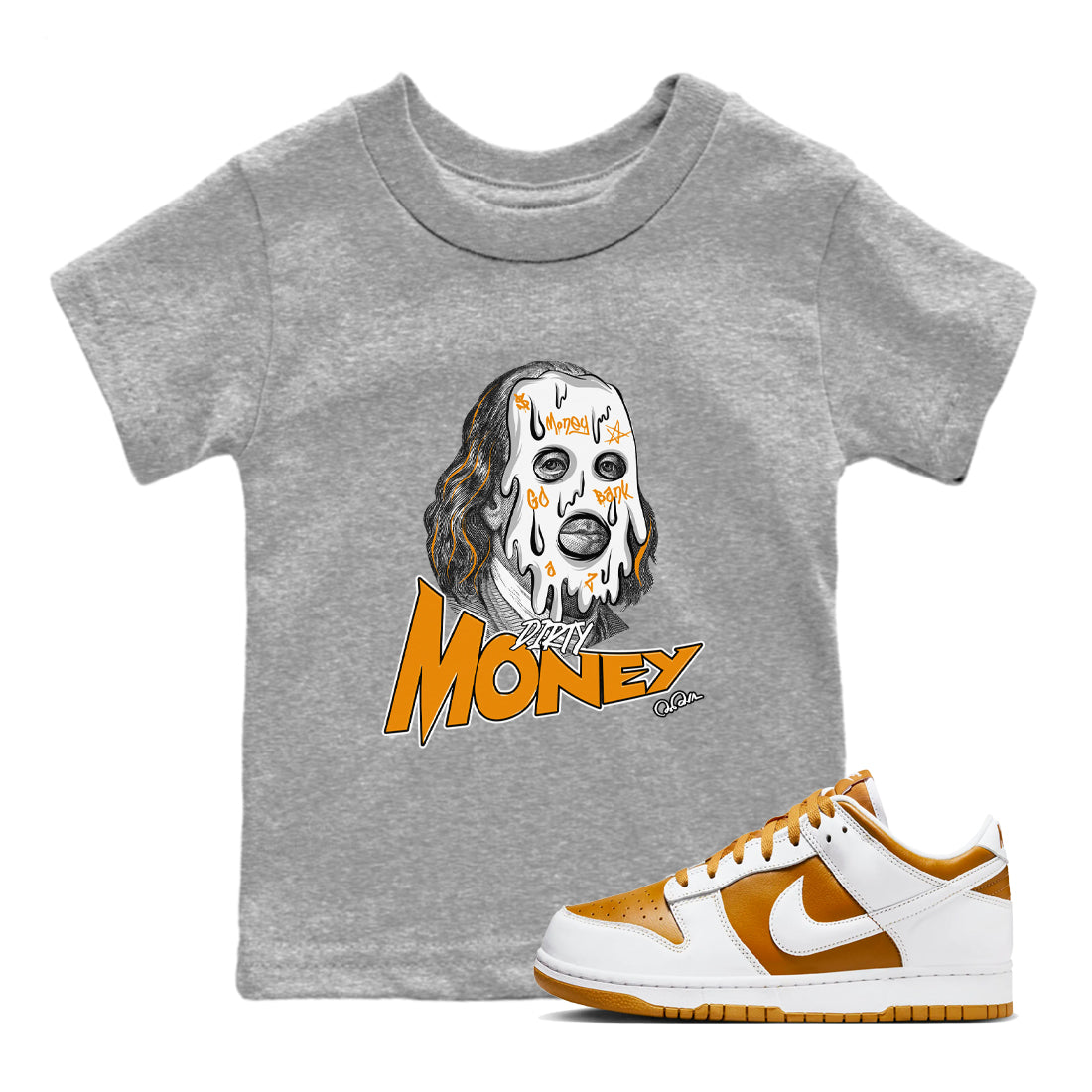 Dirty Money snkmatch Tees Kids - Dunk Dark Curry