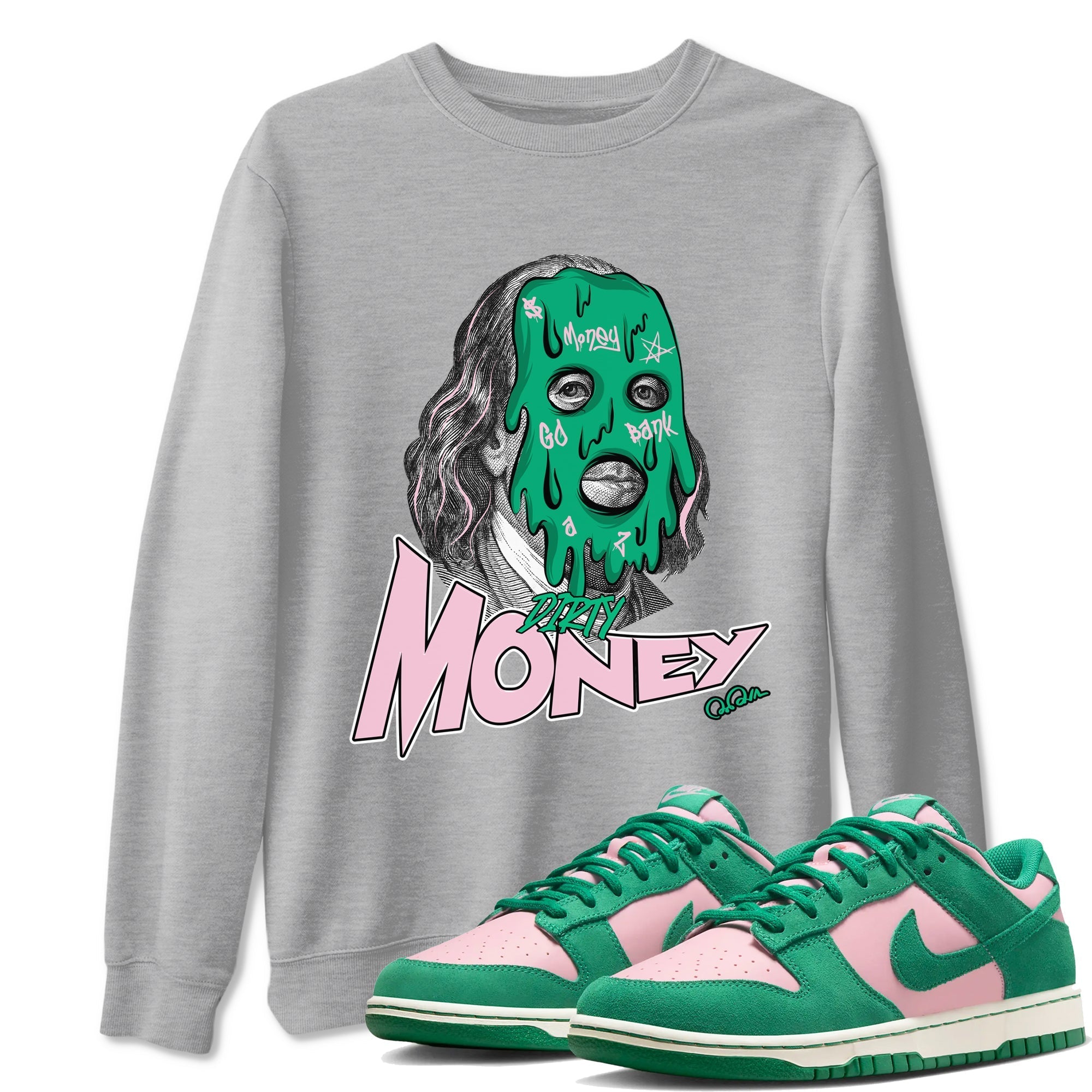 Dirty Money snkmatch Tees - Dunk Medium Soft Pink Malachite