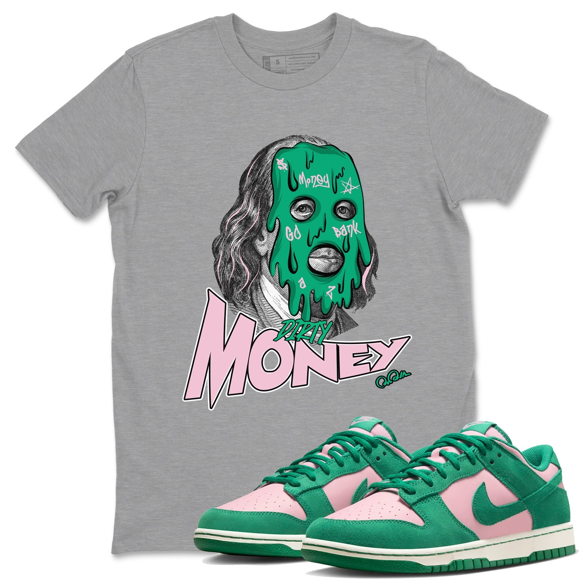 Dirty Money snkmatch Tees - Dunk Medium Soft Pink Malachite