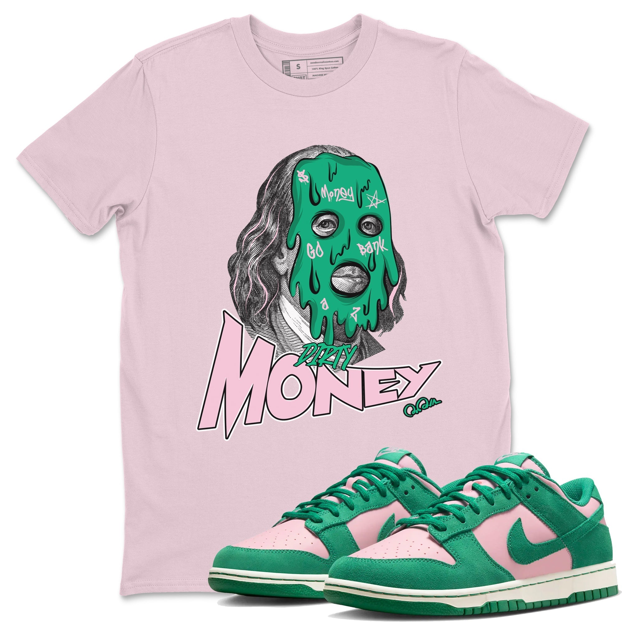 Dirty Money snkmatch Tees - Dunk Medium Soft Pink Malachite