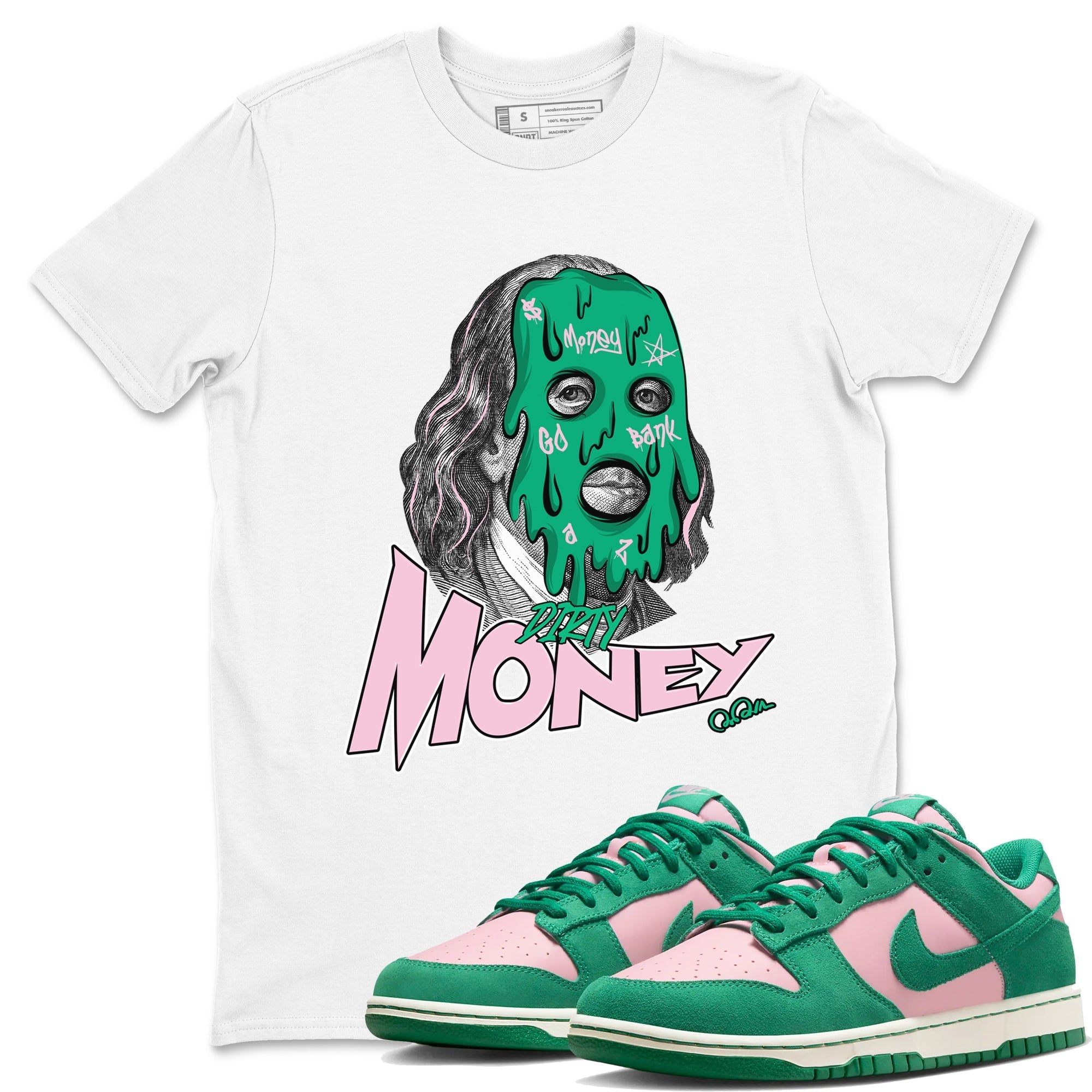 Dirty Money snkmatch Tees - Dunk Medium Soft Pink Malachite
