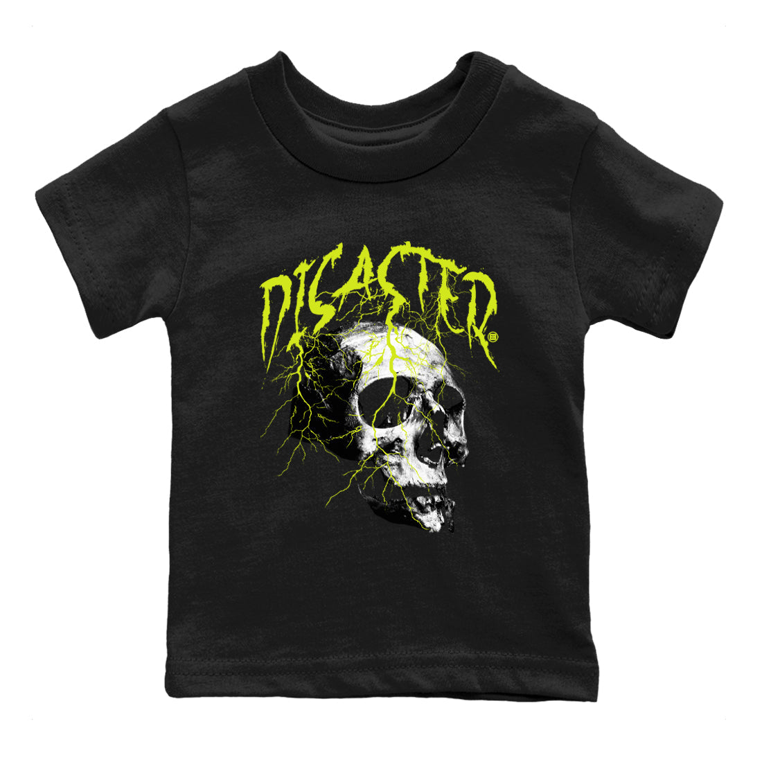 Disaster Skull snkmatch Tees Kids - Air Foamposite One Black Volt