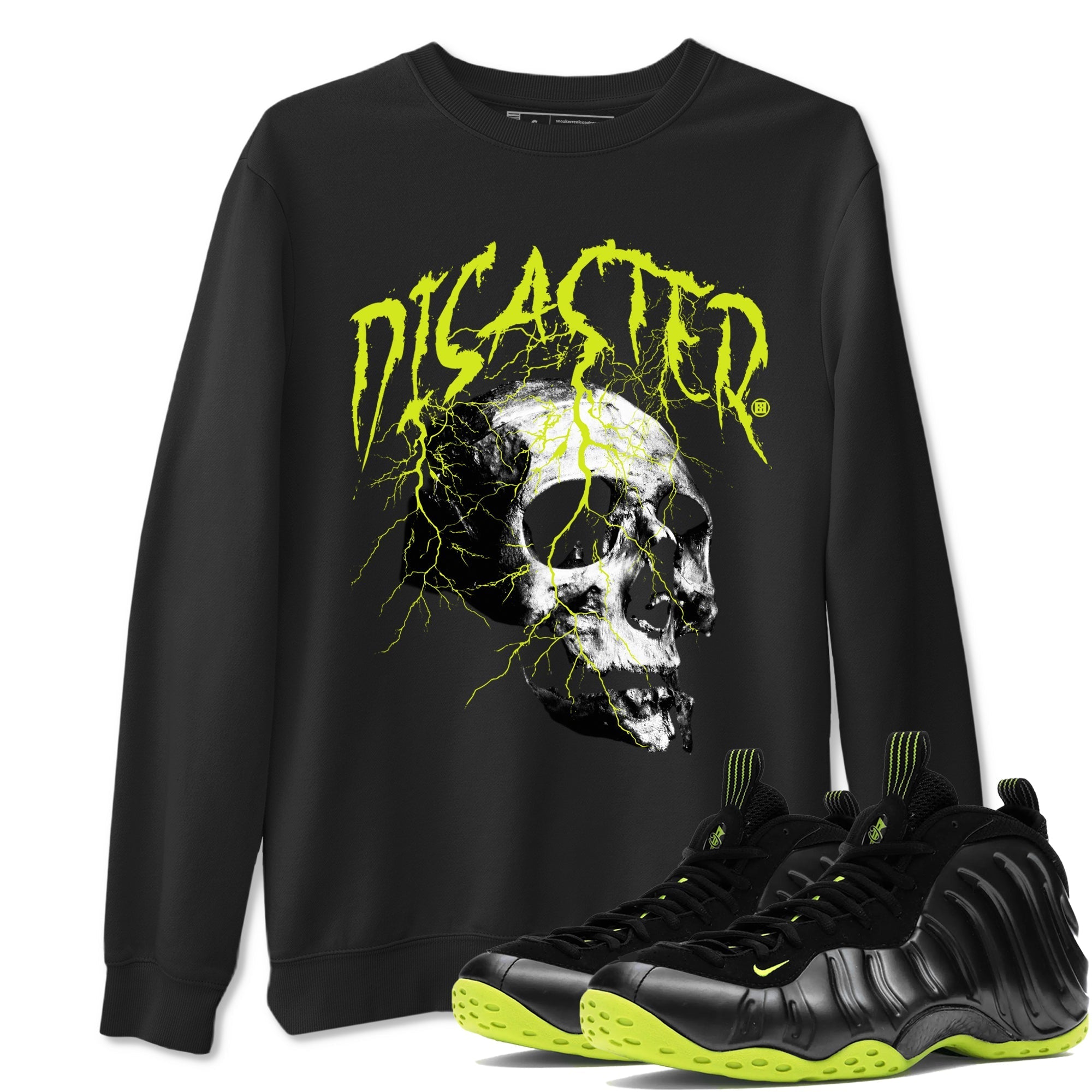 Disaster Skull snkmatch Tees - Air Foamposite One Black Volt