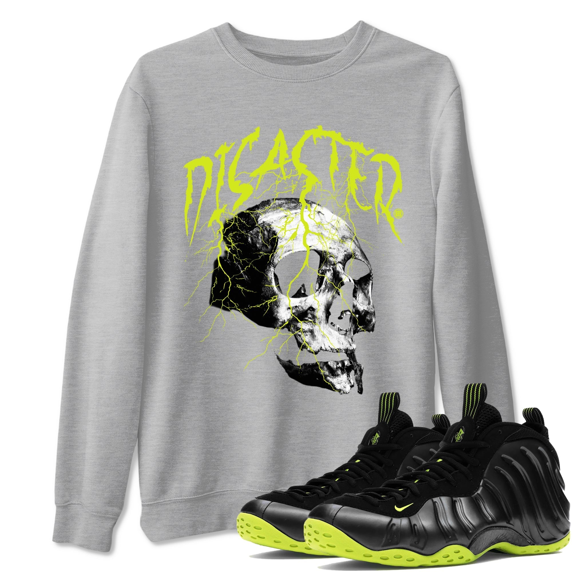 Disaster Skull snkmatch Tees - Air Foamposite One Black Volt
