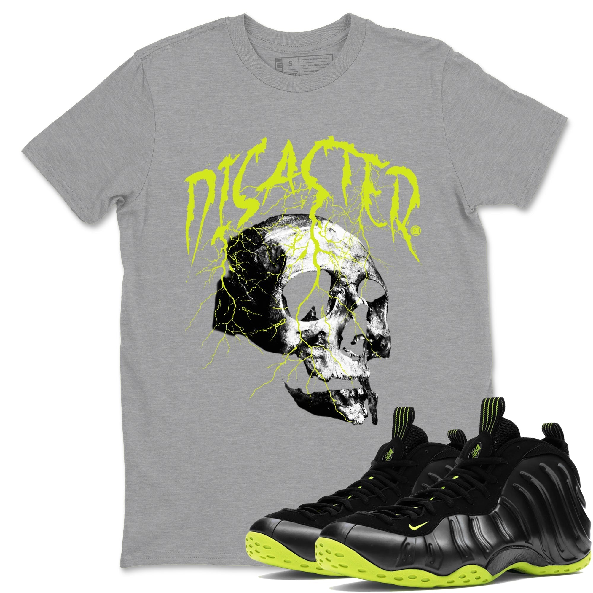 Disaster Skull snkmatch Tees - Air Foamposite One Black Volt