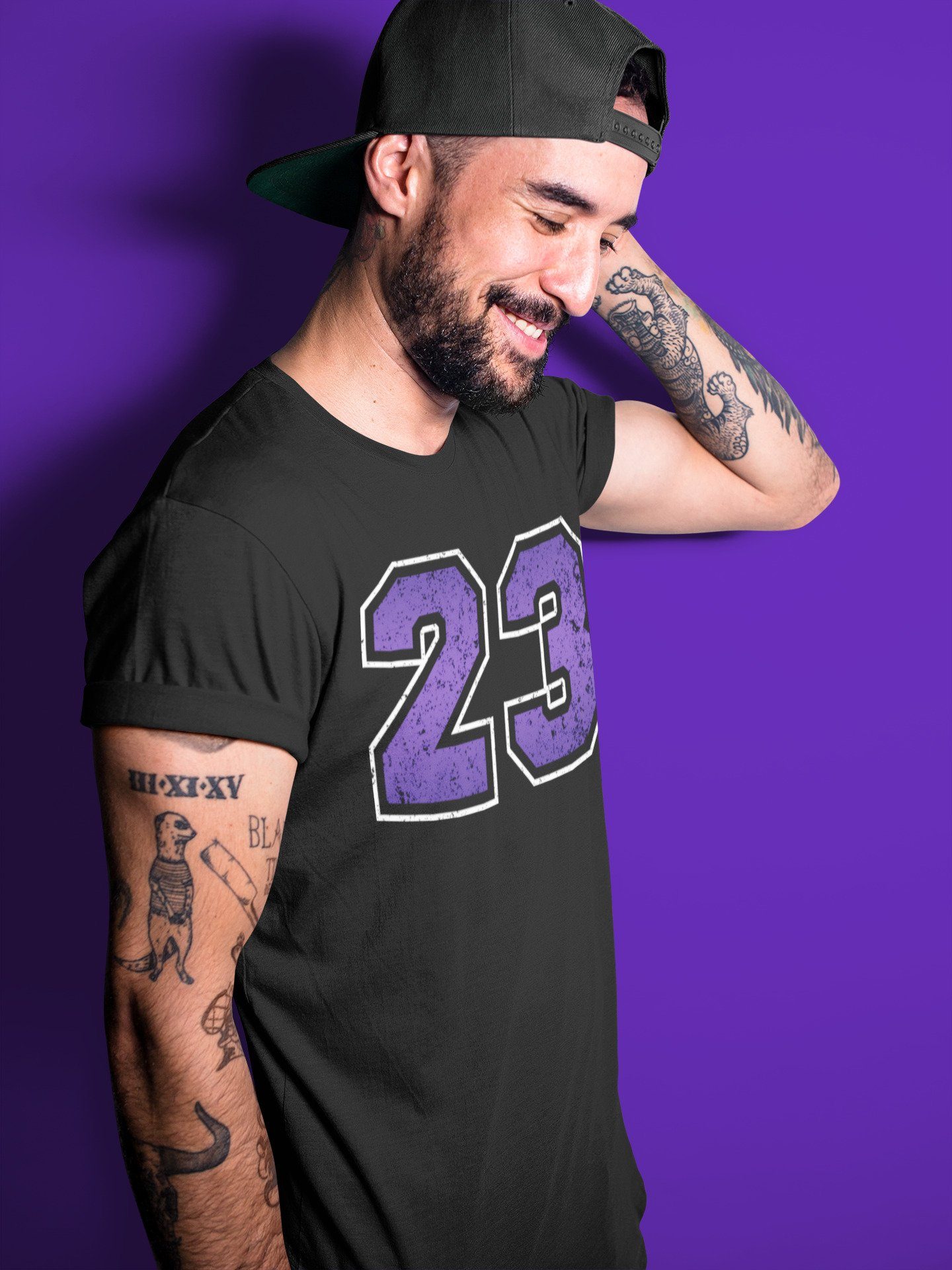 Distressed 23 Unisex Tops - Air Jordan 1 Court Purple