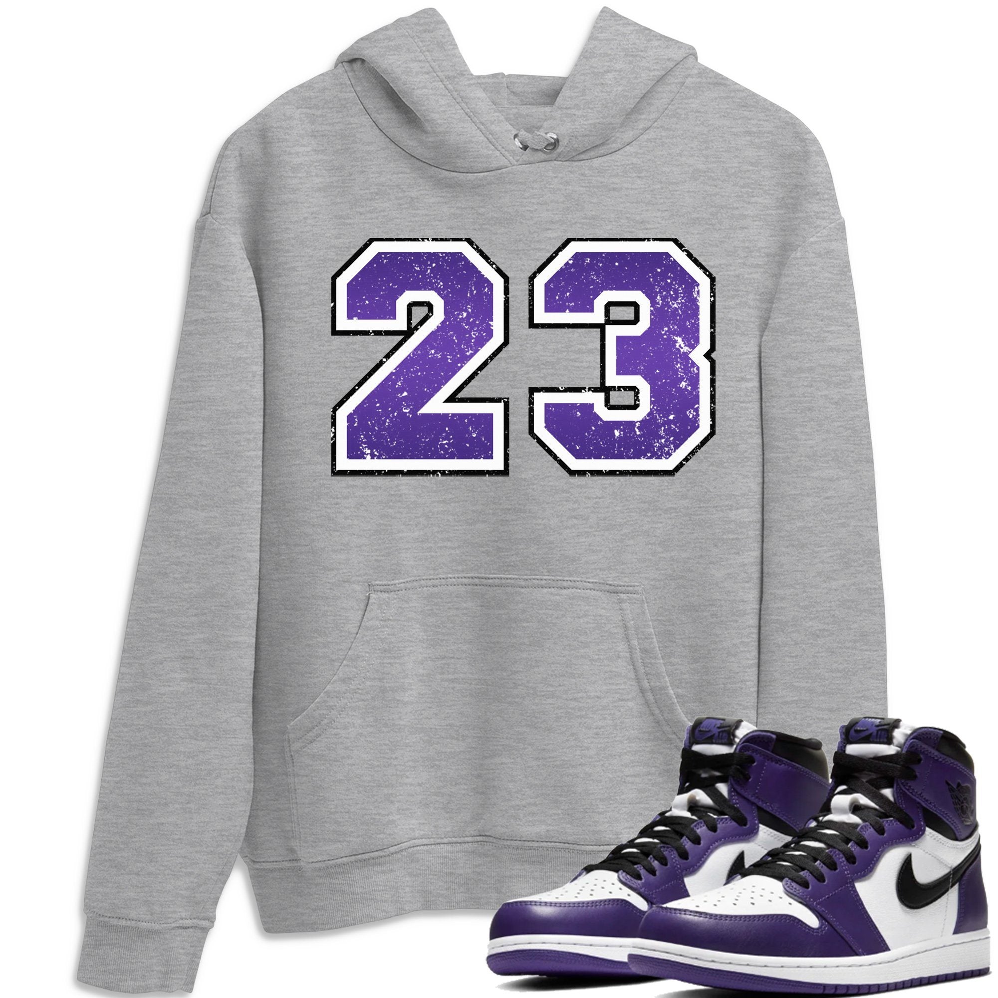 Distressed 23 Unisex Tops - Air Jordan 1 Court Purple