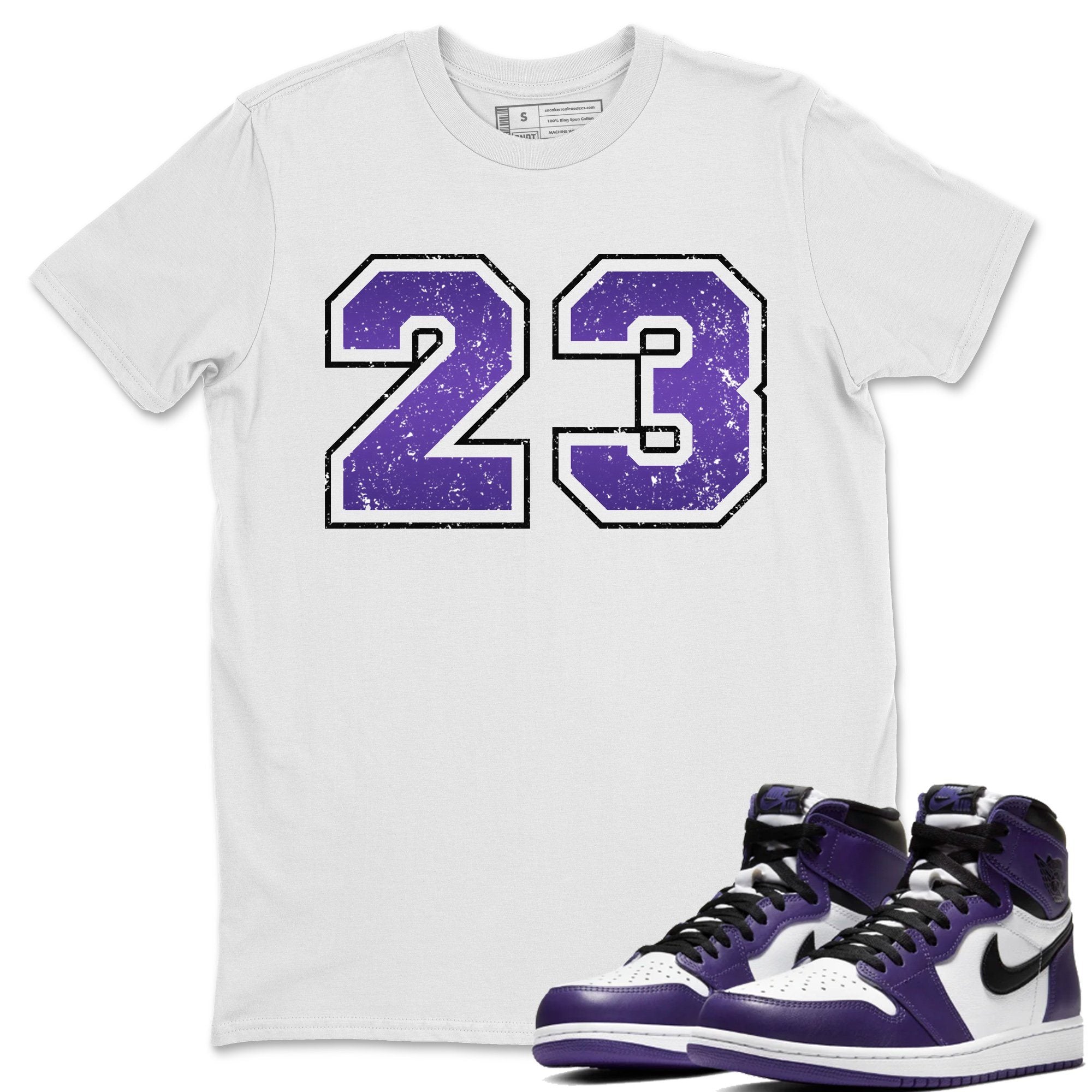 Distressed 23 Unisex Tops - Air Jordan 1 Court Purple