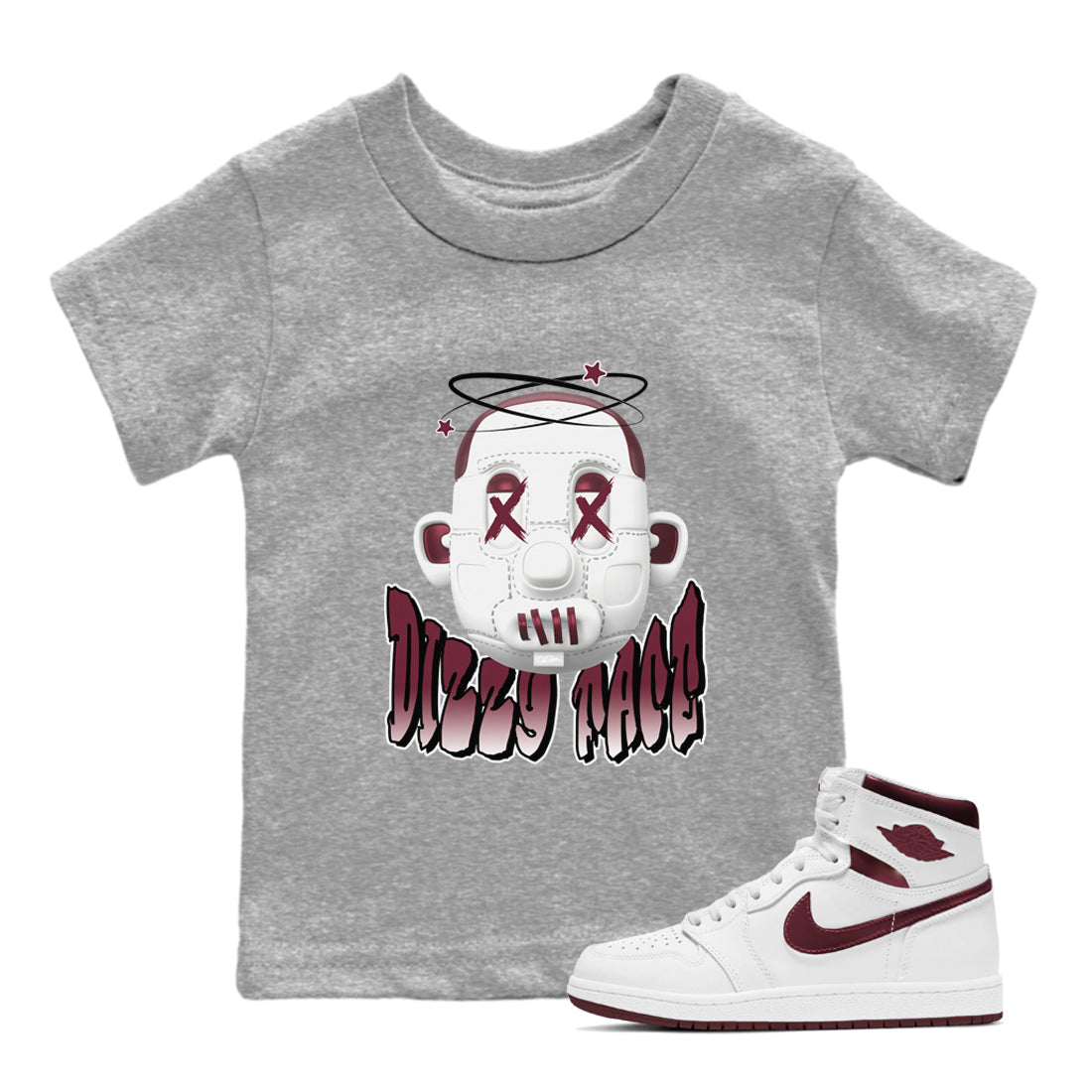 Dizzy Face snkmatch Tee Kids - Air Jordan 1 Metallic Burgundy