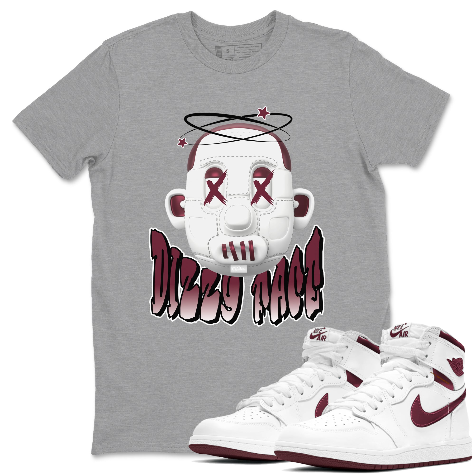 Dizzy Face snkmatch Tee - Air Jordan 1 Metallic Burgundy