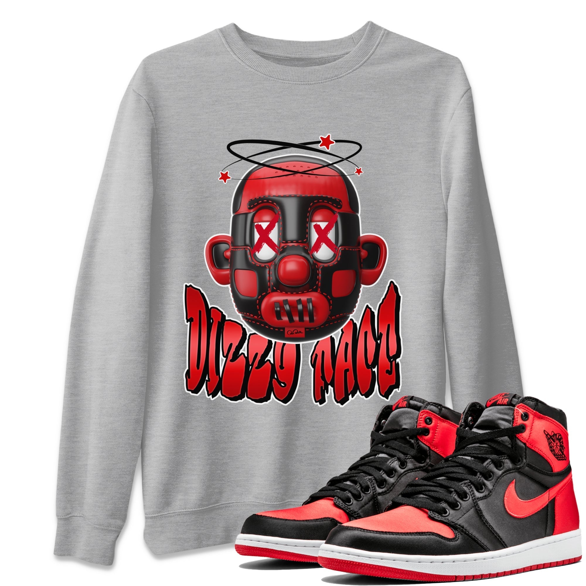 Dizzy Face Unisex Tops - Air Jordan 1 Satin Bred