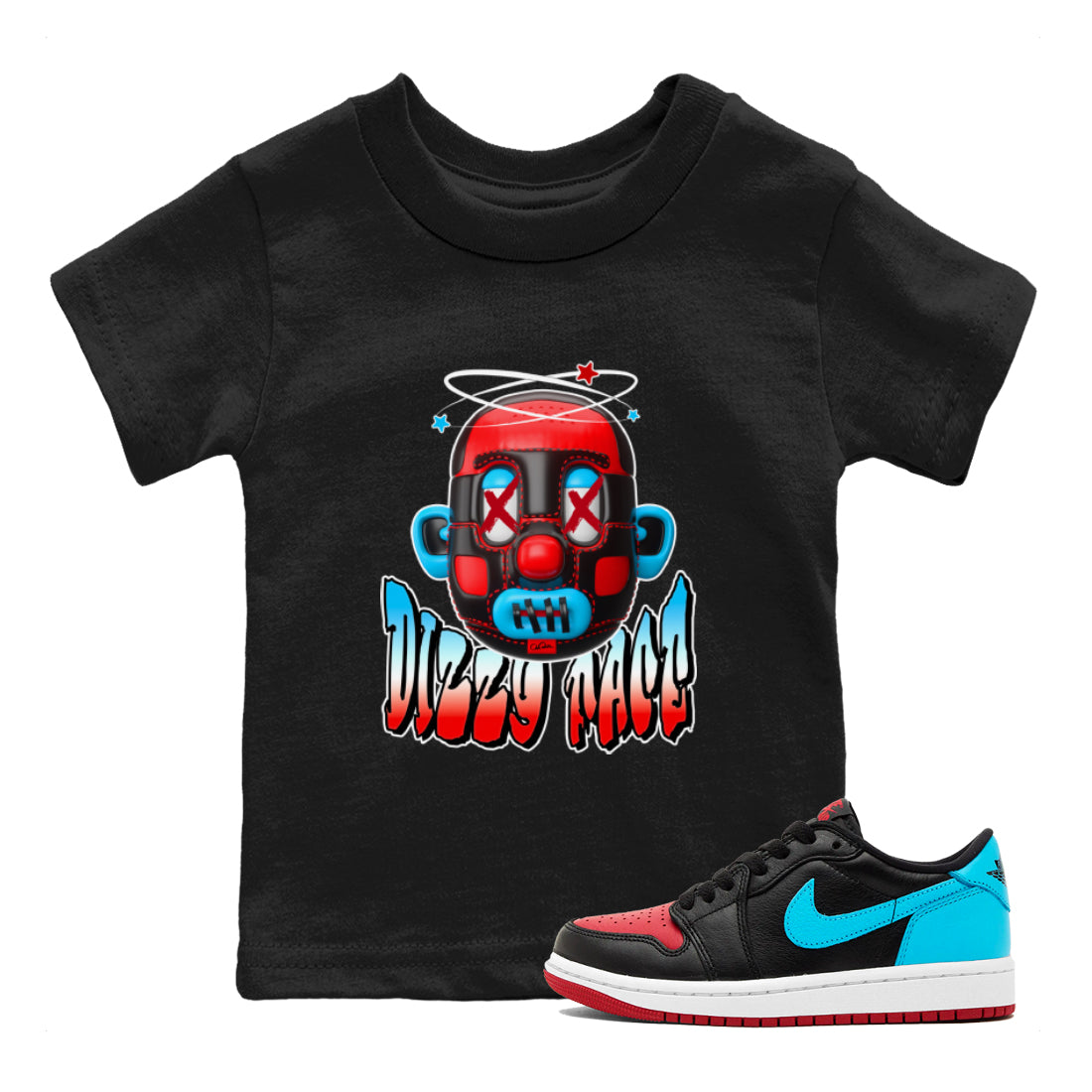 Dizzy Face Kids Tops - Air Jordan 1 UNC to Chicago
