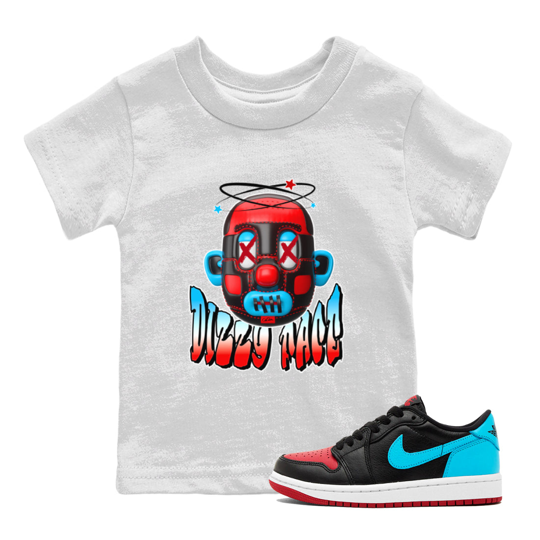 Dizzy Face Kids Tops - Air Jordan 1 UNC to Chicago