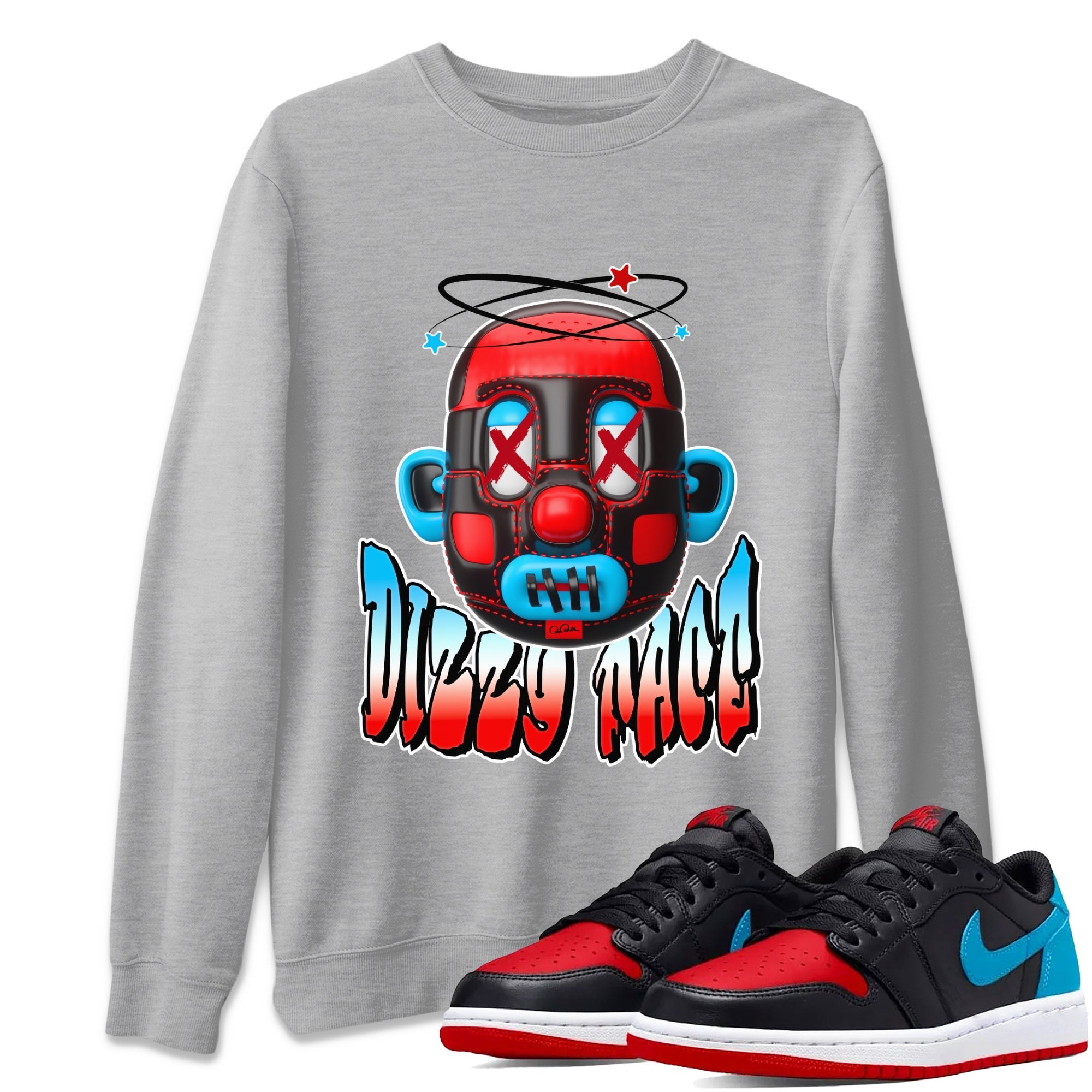 Dizzy Face Unisex Tops - Air Jordan 1 UNC to Chicago