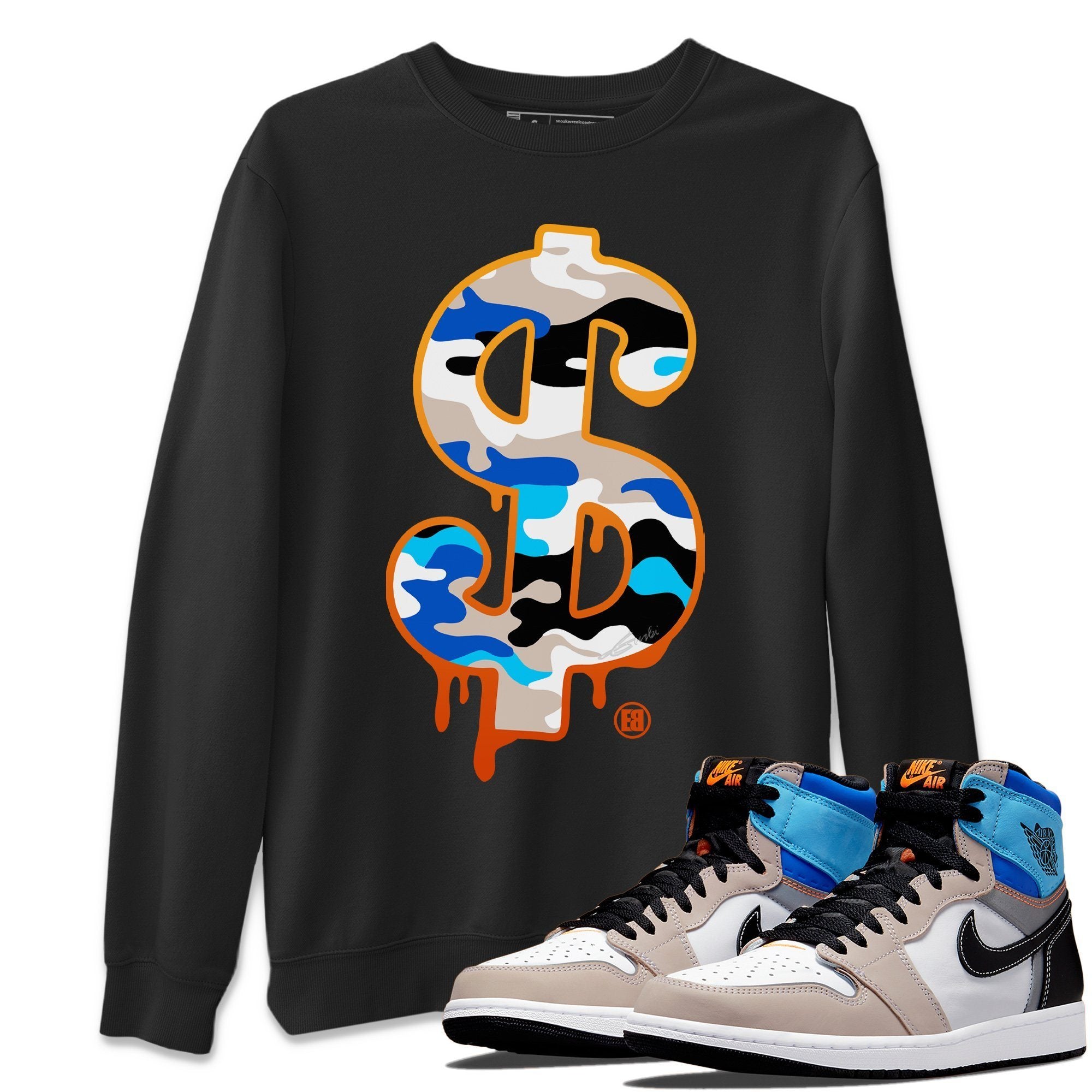 Dollar Camo Unisex Tops - Air Jordan 1 Prototype