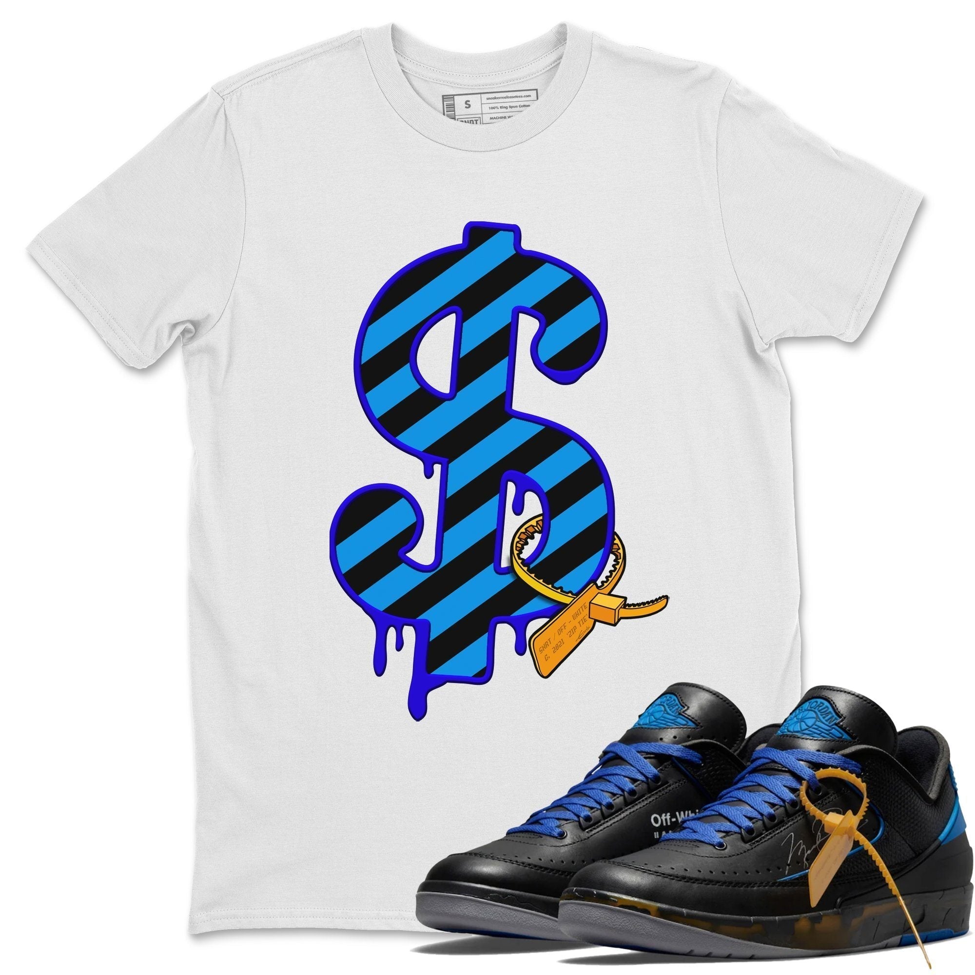 Dollar Camo Unisex Tops - Air Jordan 2 OFF-WHITE Black Blue
