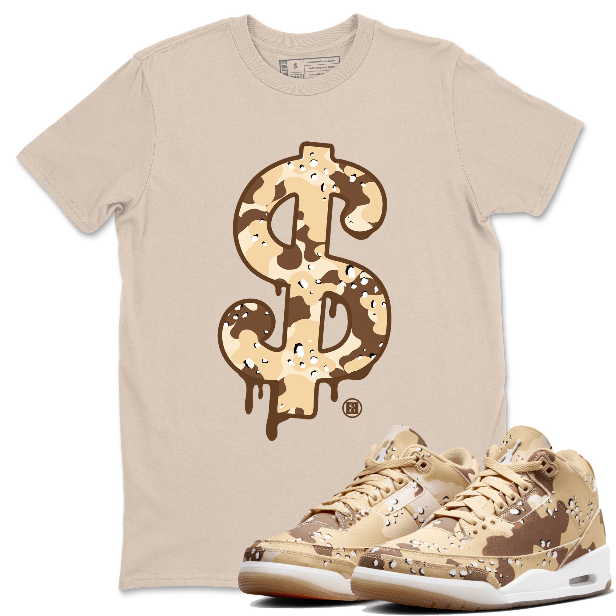 Dollar Camo snkmatch Tees - Air Jordan 3 Desert Camo