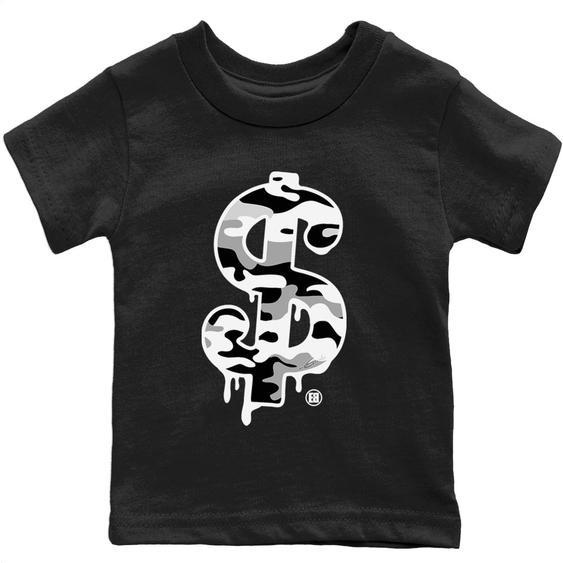 Dollar Camo Kids Tops - Air Jordan 4 Military Black