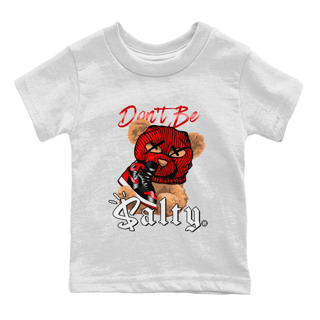 Don't Be Salty Bear Kids Tops - Air Jordan 1 Satin Bred