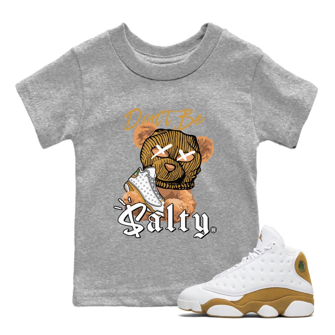 Don't Be Salty Bear Kids Tops - Air Jordan 13 Wheat