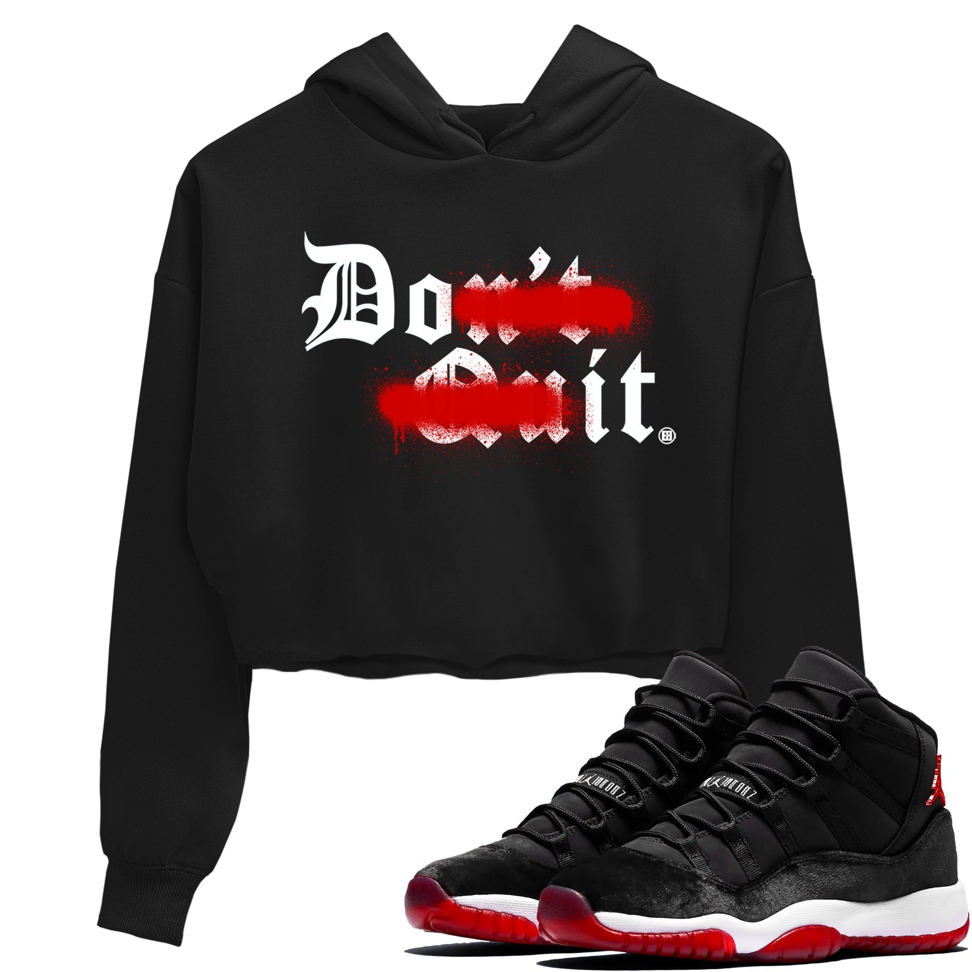 Don't Quit Do It snkmatch Women's Top - Air Jordan 11 Bred Velvet