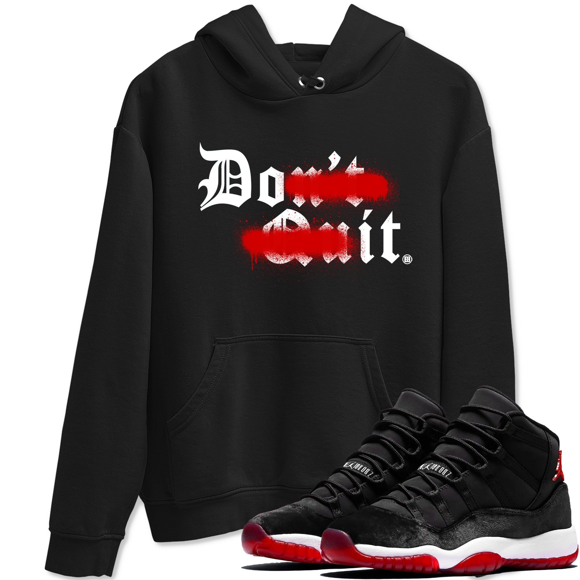 Don't Quit Do It snkmatch Tees - Air Jordan 11 Bred Velvet