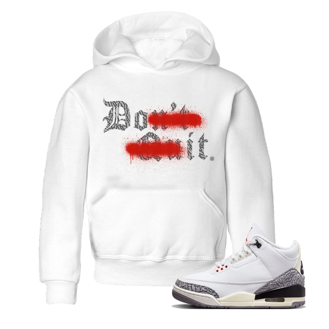 Don't Quit Do It Kids Tops - Air Jordan 3 White Cement