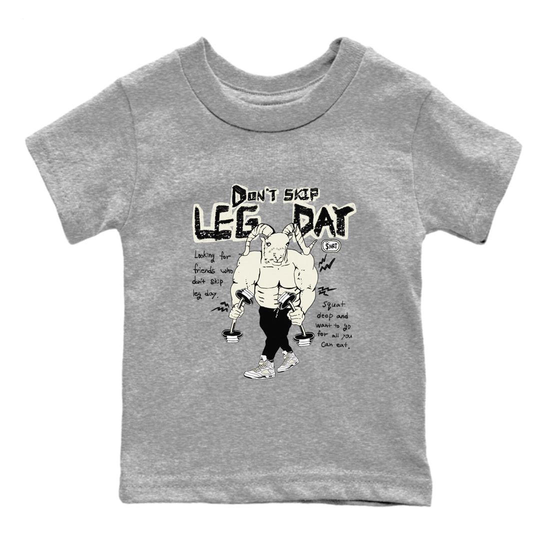 Don't Skip Leg Day snkmatch Tees Kids - Air Jordan 5 Sail