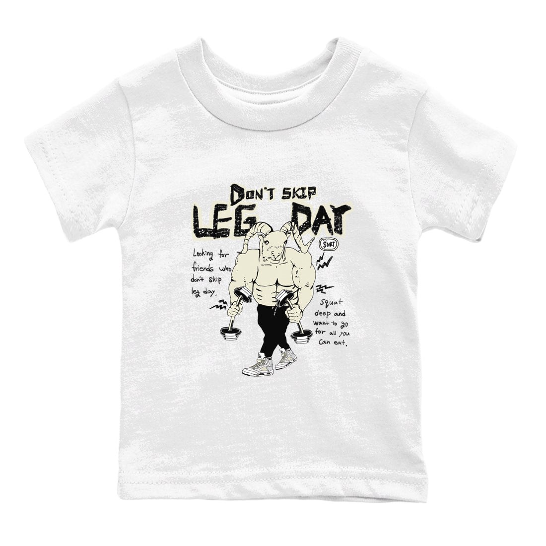 Don't Skip Leg Day snkmatch Tees Kids - Air Jordan 5 Sail
