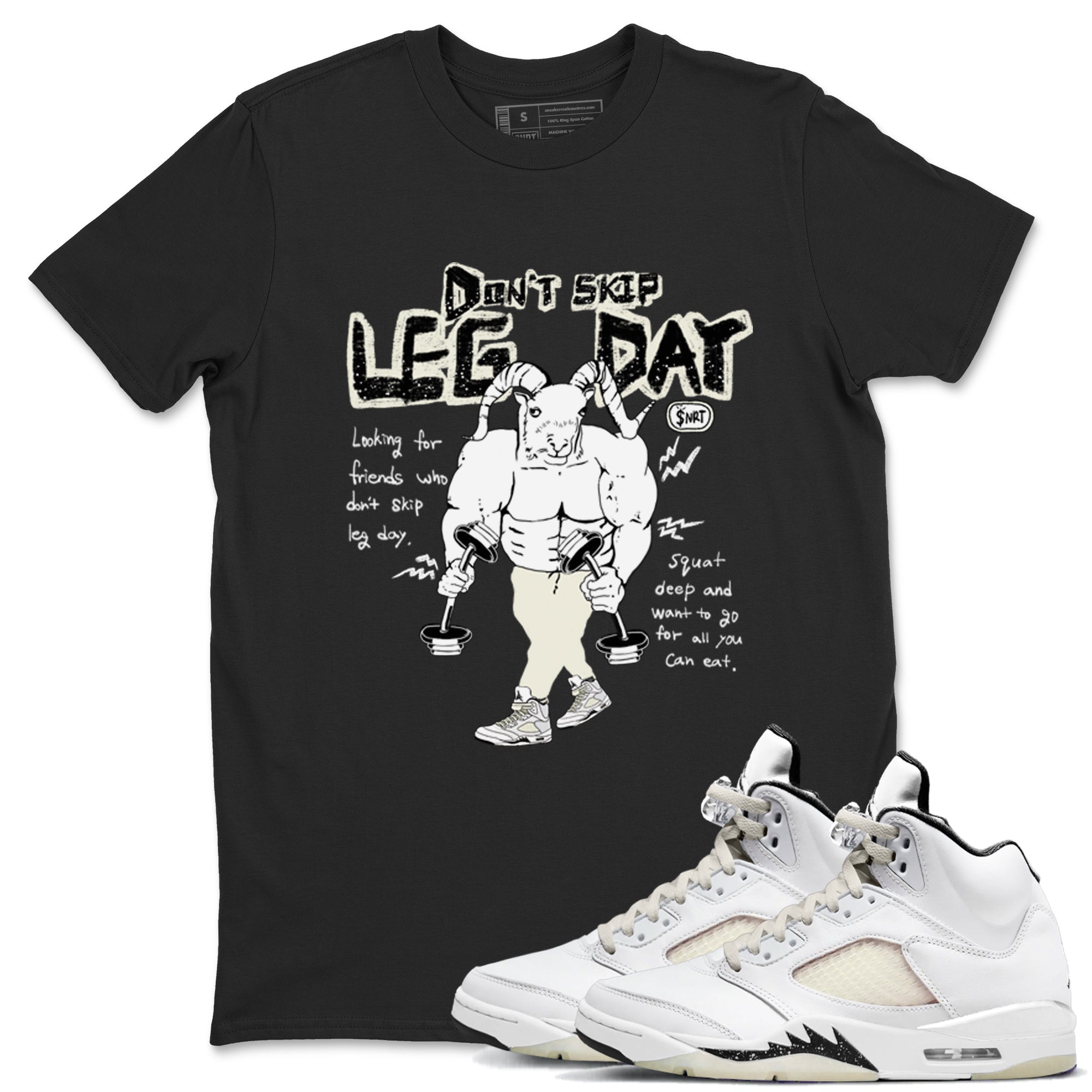 Don't Skip Leg Day snkmatch Tees - Air Jordan 5 Sail
