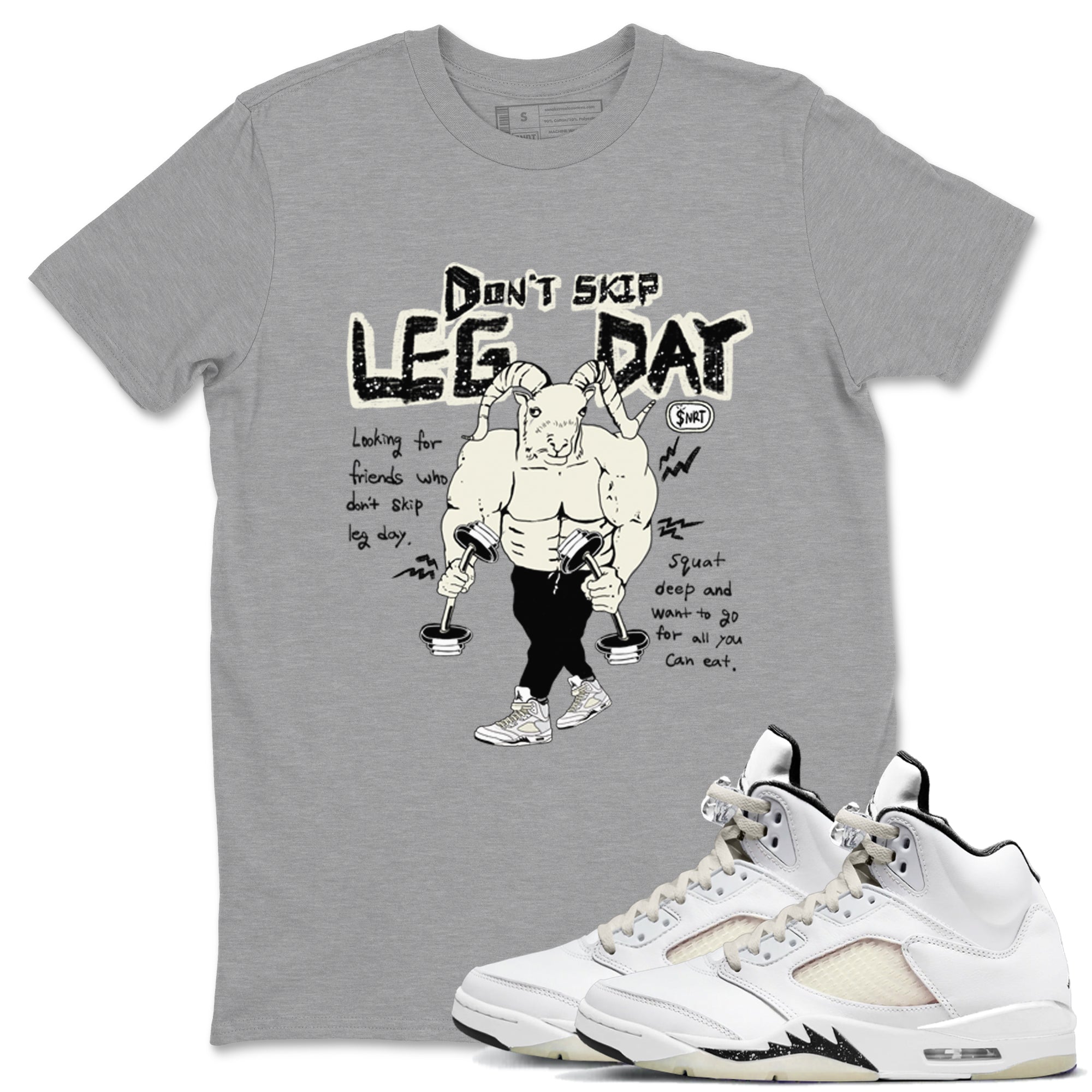 Don't Skip Leg Day snkmatch Tees - Air Jordan 5 Sail