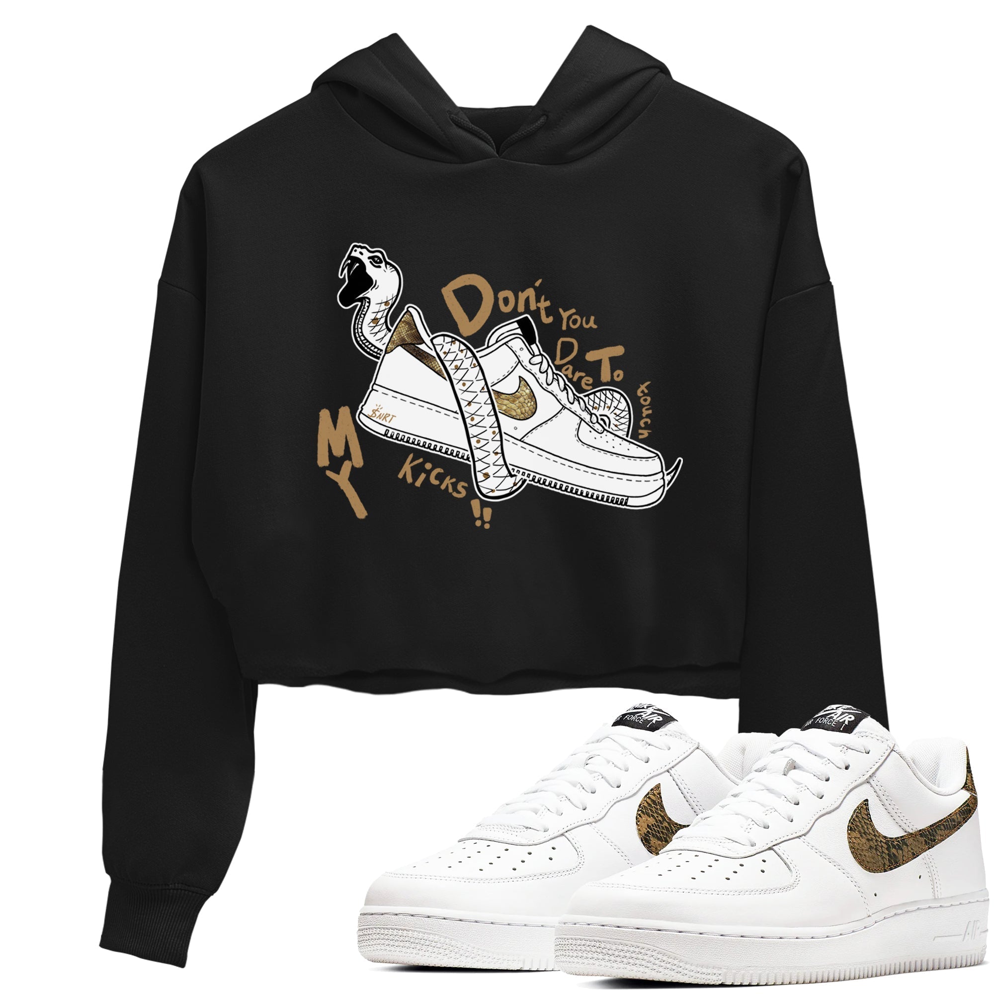 Don't Touch My Kicks snkmatch Women's Top - Air Force 1 Ivory Snake