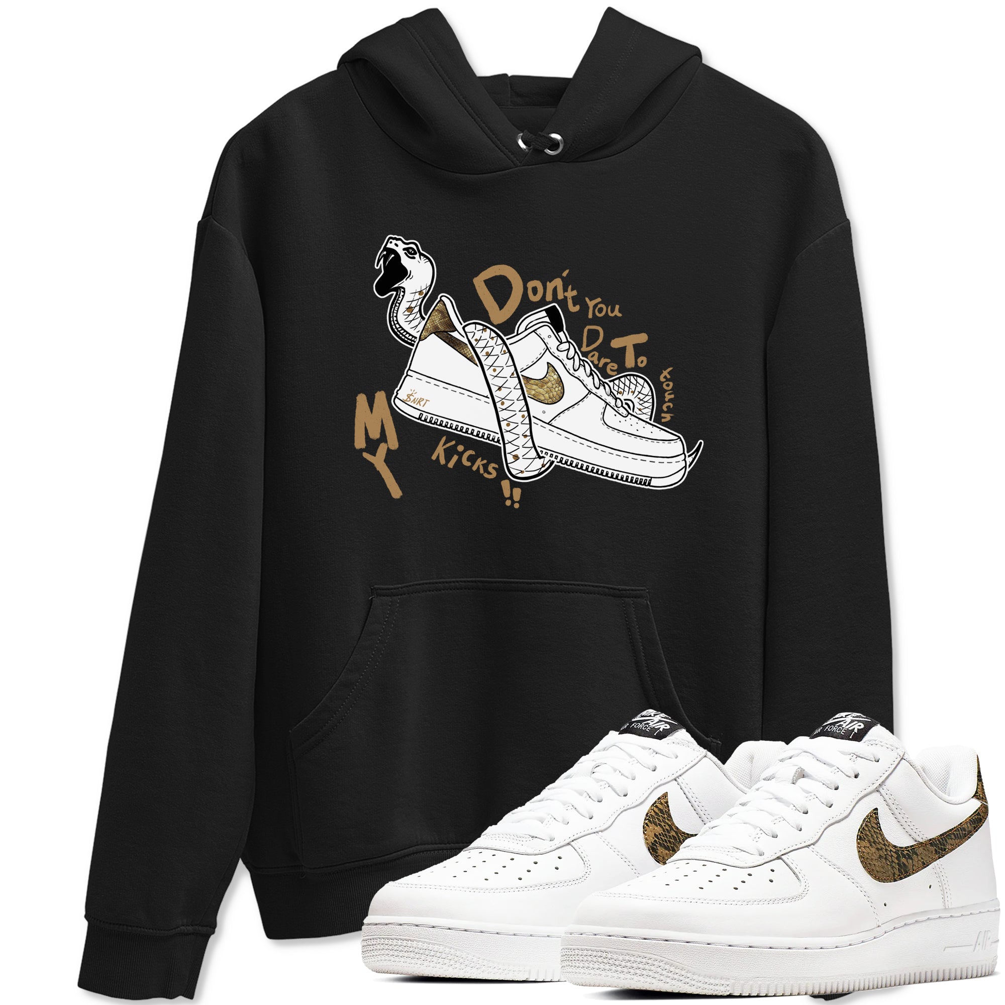 Don't Touch My Kicks snkmatch Tees - Air Force 1 Ivory Snake