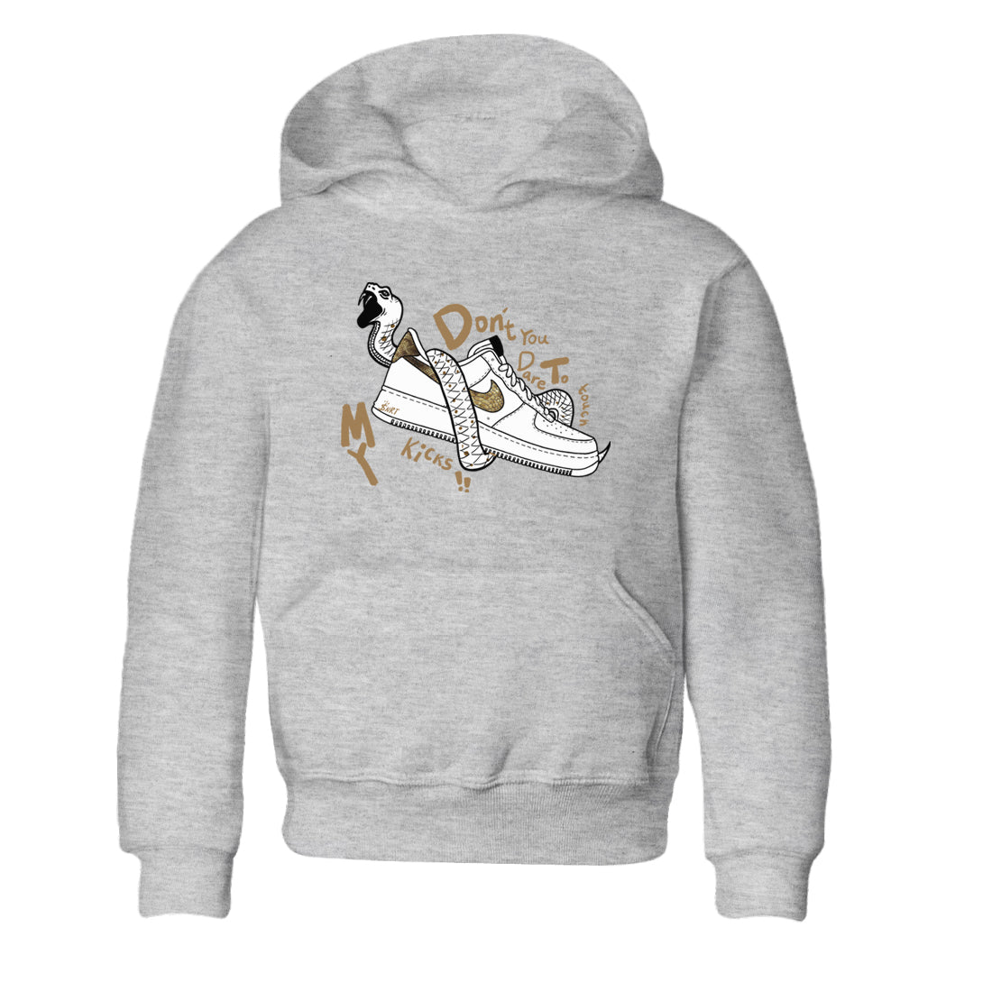 Don't Touch My Kicks snkmatch Tees Kids - Air Force 1 Ivory Snake