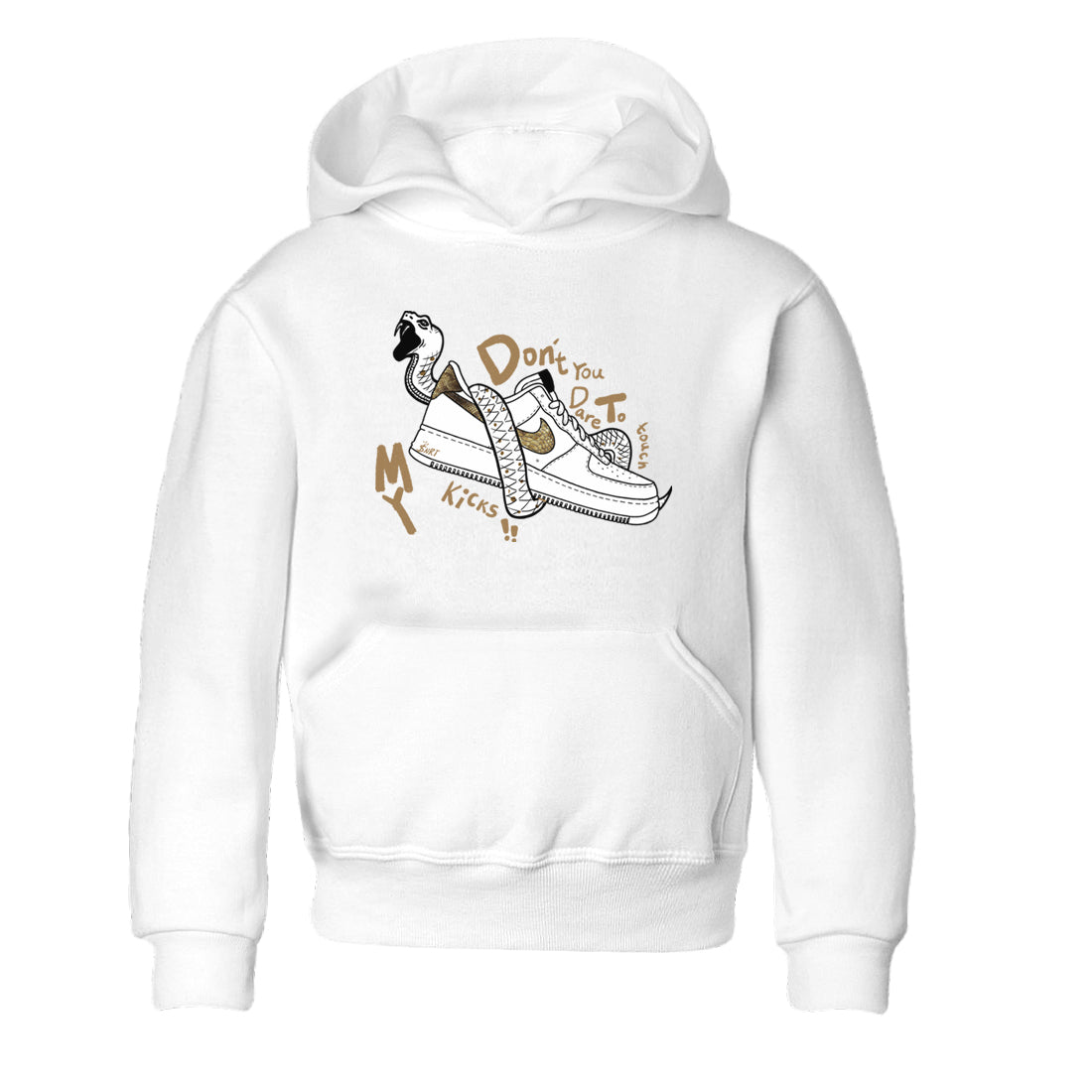 Don't Touch My Kicks snkmatch Tees Kids - Air Force 1 Ivory Snake