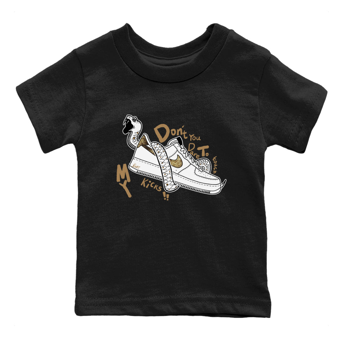 Don't Touch My Kicks snkmatch Tees Kids - Air Force 1 Ivory Snake