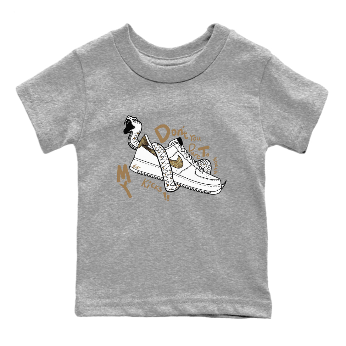 Don't Touch My Kicks snkmatch Tees Kids - Air Force 1 Ivory Snake
