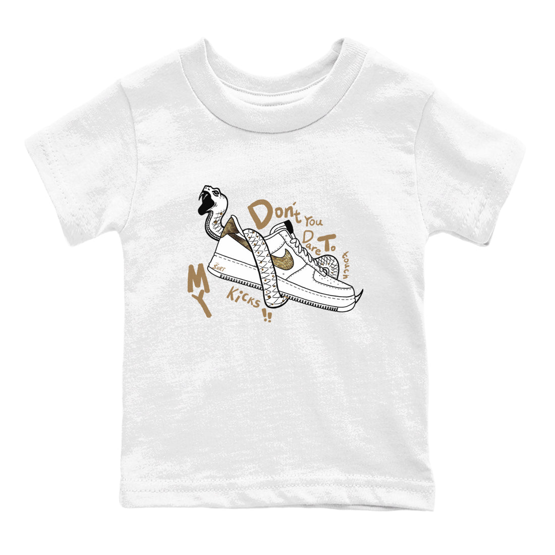 Don't Touch My Kicks snkmatch Tees Kids - Air Force 1 Ivory Snake