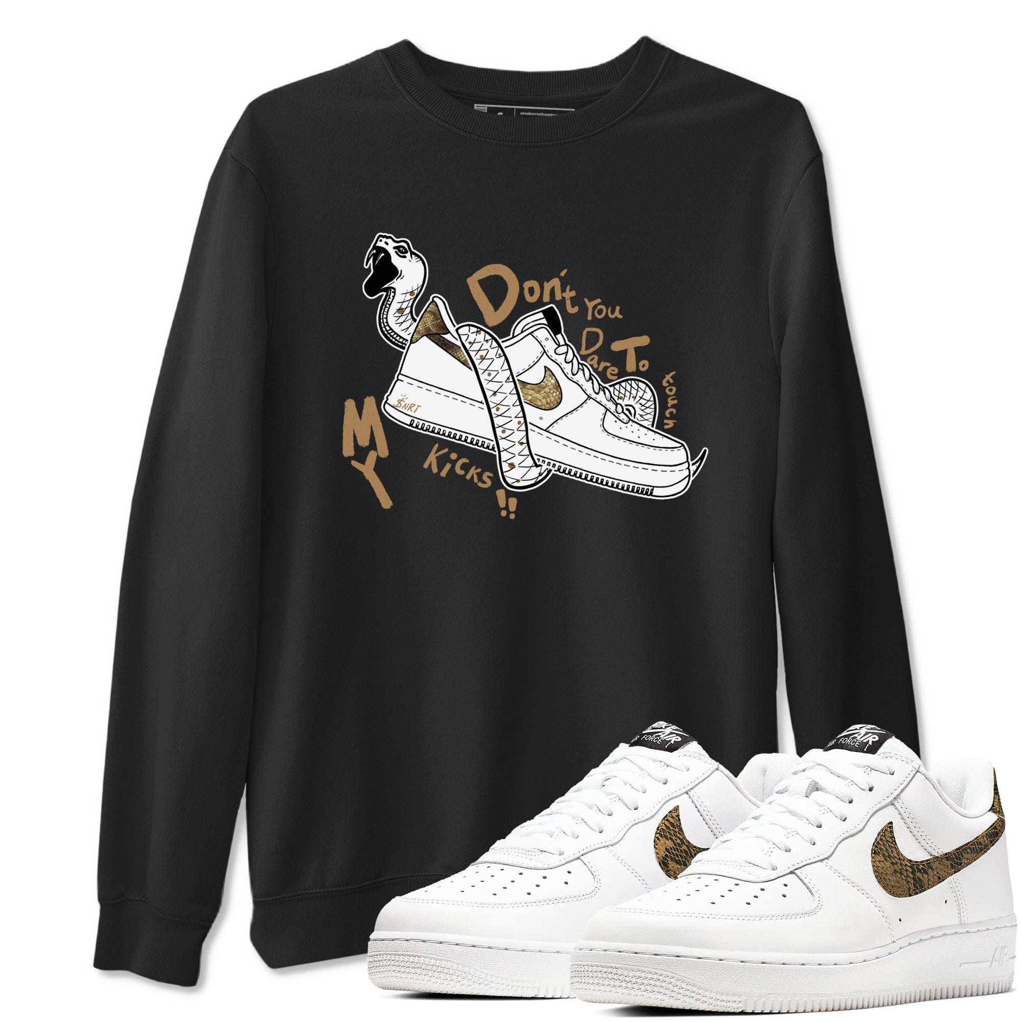 Don't Touch My Kicks snkmatch Tees - Air Force 1 Ivory Snake