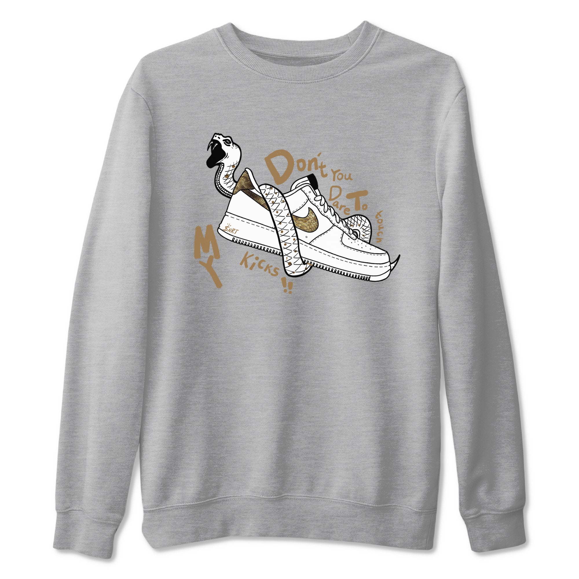 Don't Touch My Kicks snkmatch Tees - Air Force 1 Ivory Snake