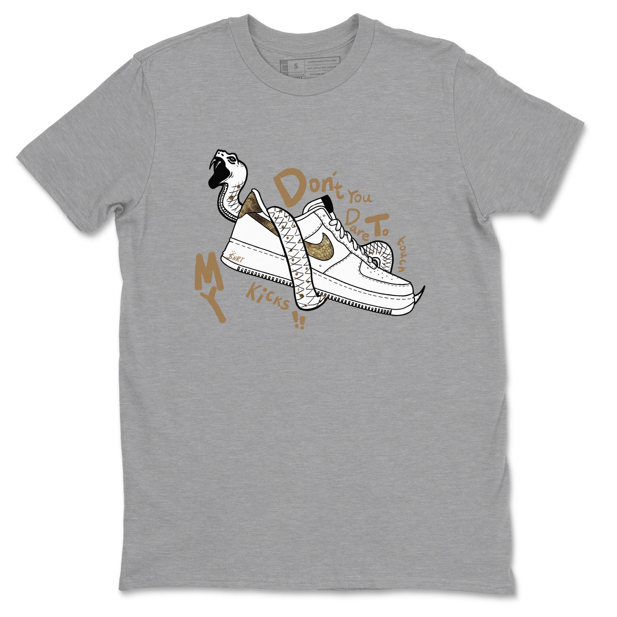 Don't Touch My Kicks snkmatch Tees - Air Force 1 Ivory Snake