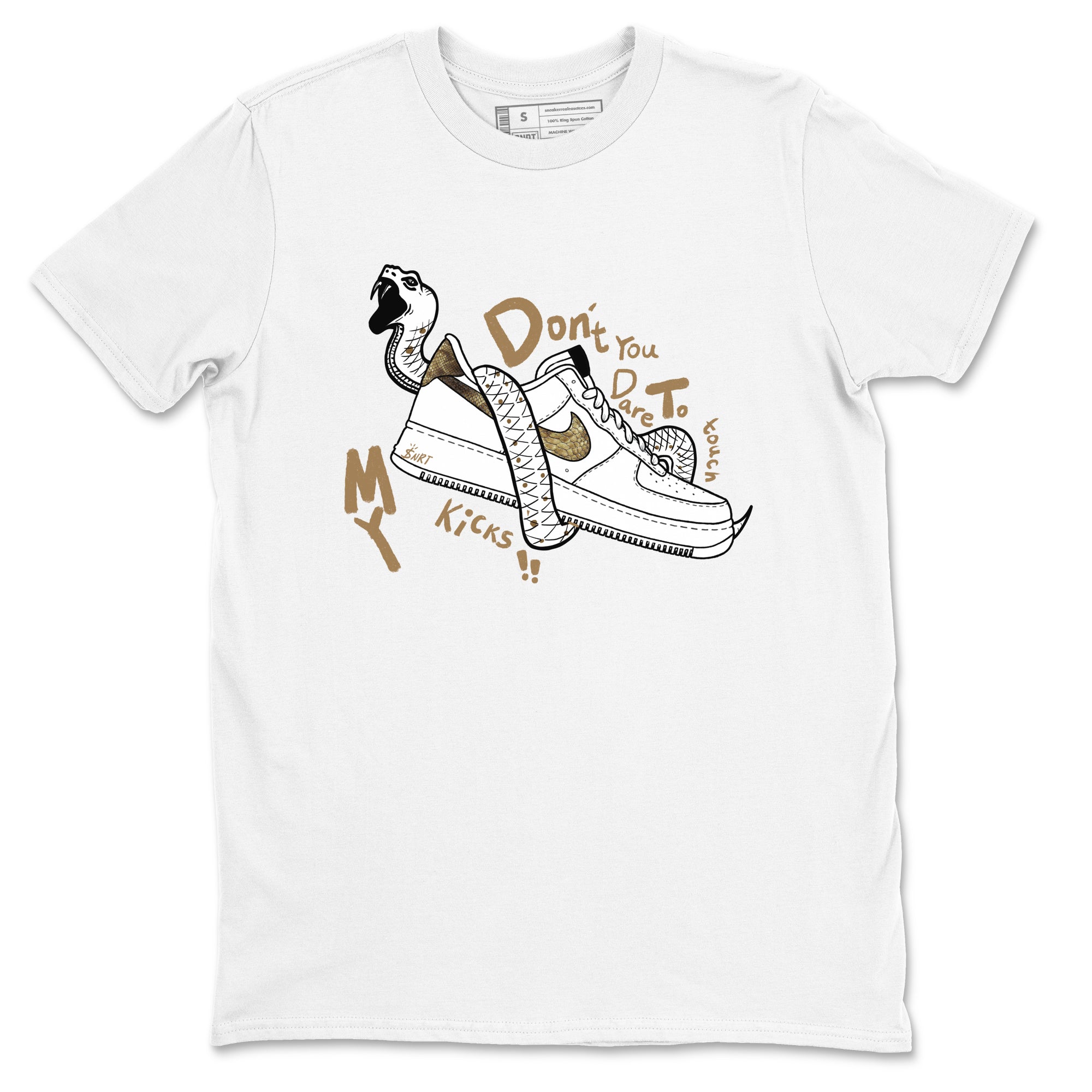 Don't Touch My Kicks snkmatch Tees - Air Force 1 Ivory Snake