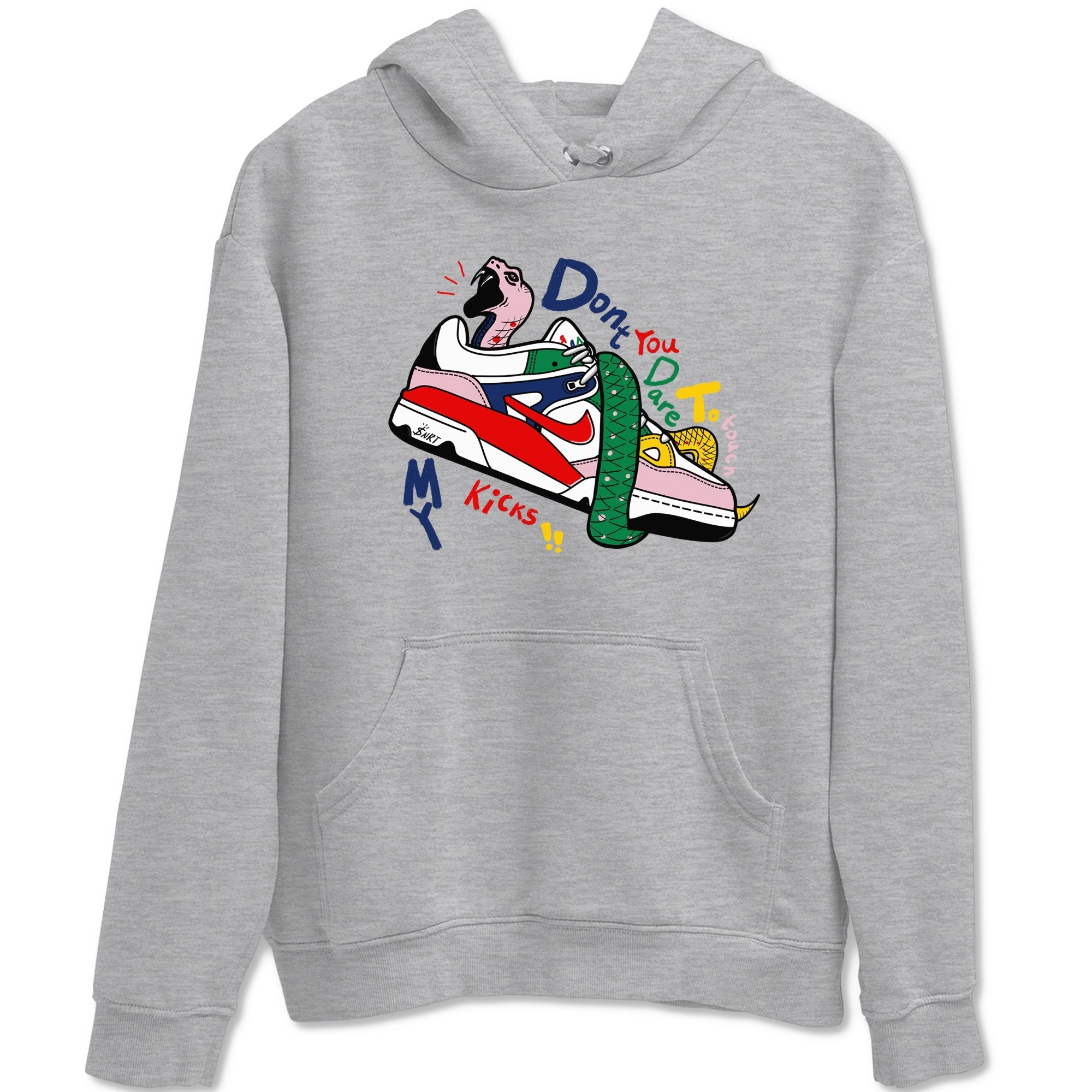 Don't Touch My Kicks snkmatch Tees - Air Force 3 Blue Void and Tour Yellow